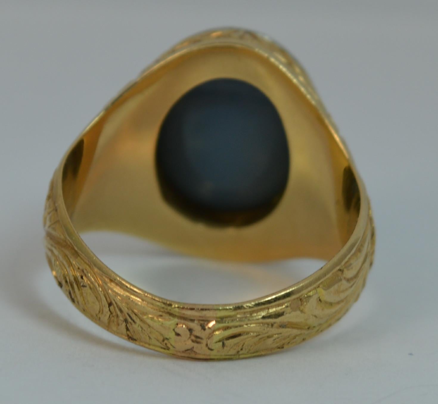 Stunning Heavy 18 Carat Gold and Opal Doublet Signet Ring 1