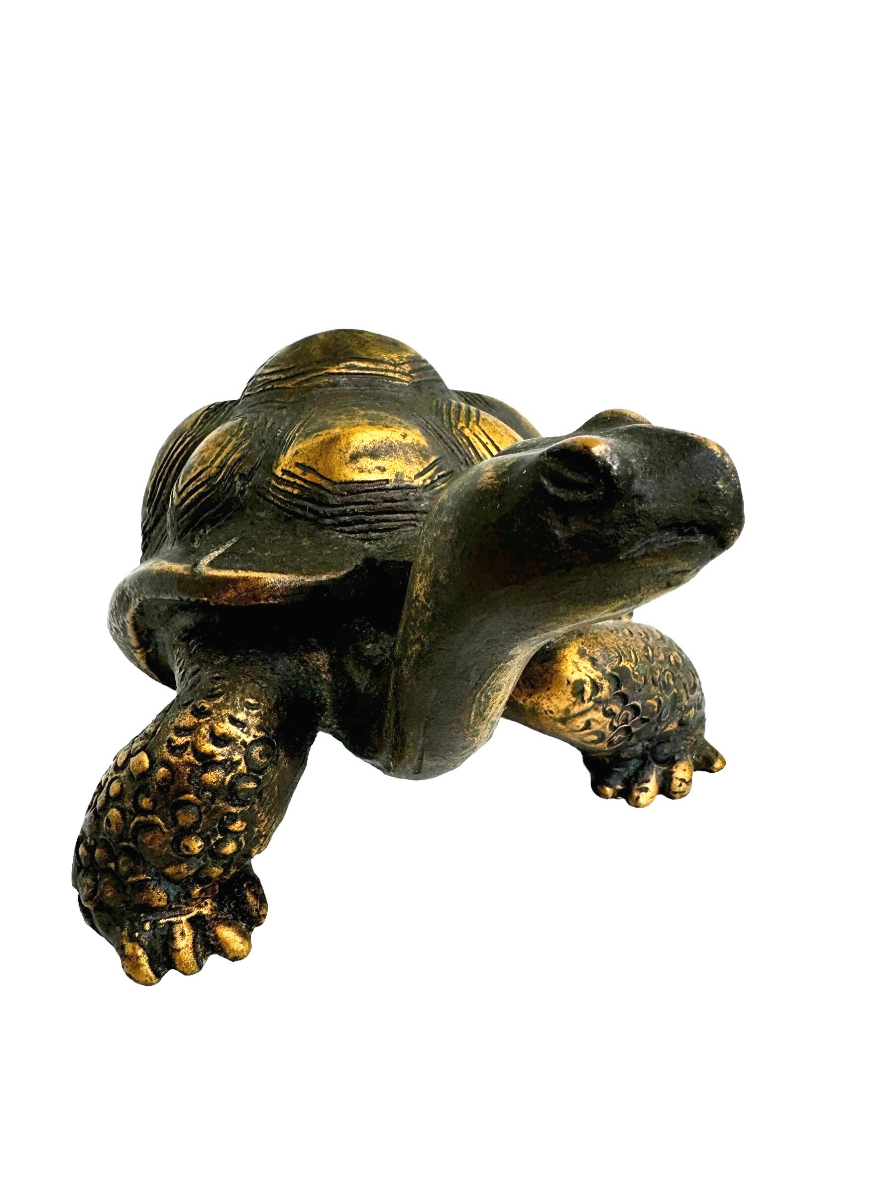Art Deco Stunning heavy 20th Century Greek Tortoise Bronze Figure 1960s, Austria For Sale