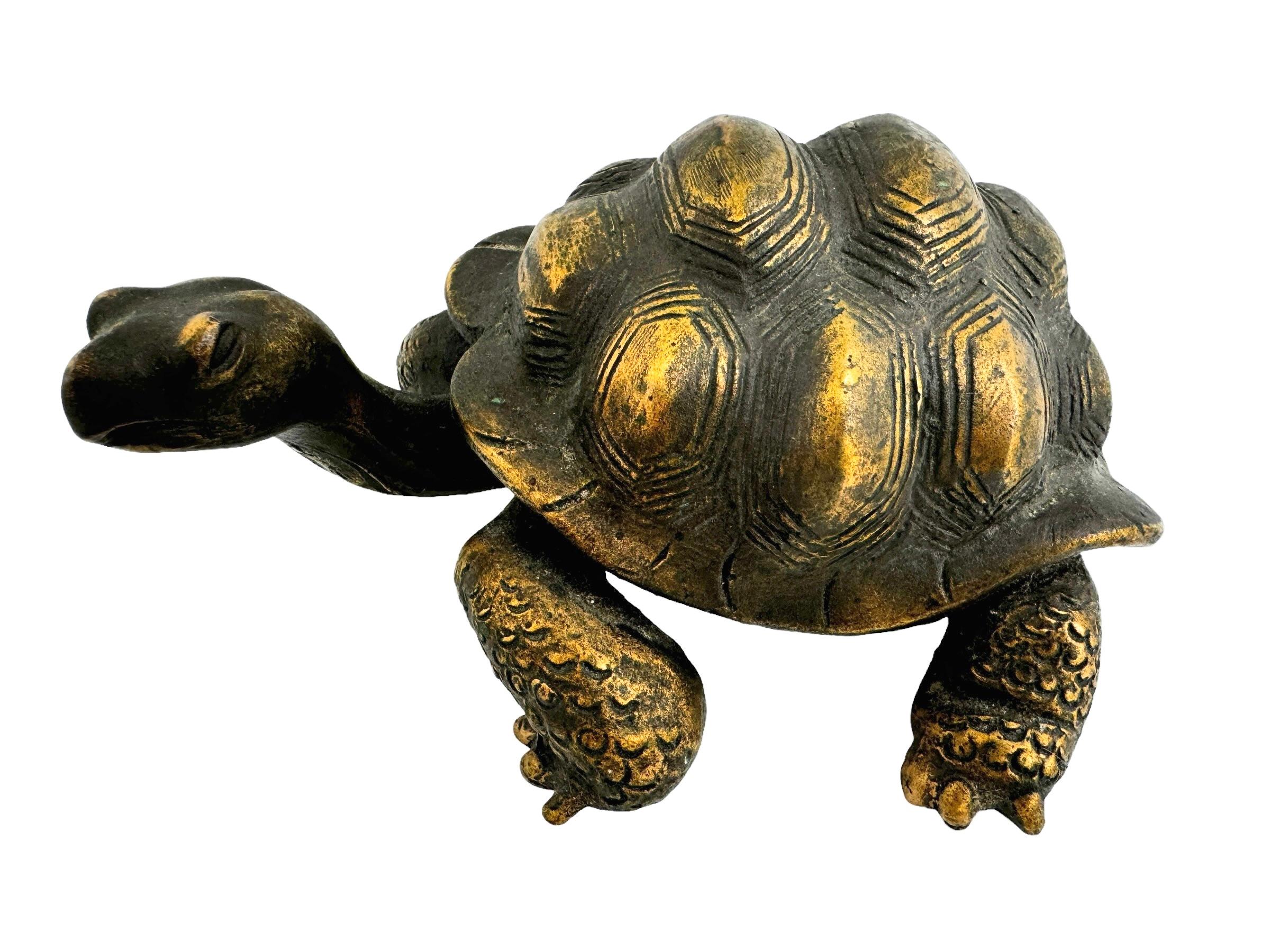 Hand-Crafted Stunning heavy 20th Century Greek Tortoise Bronze Figure 1960s, Austria For Sale