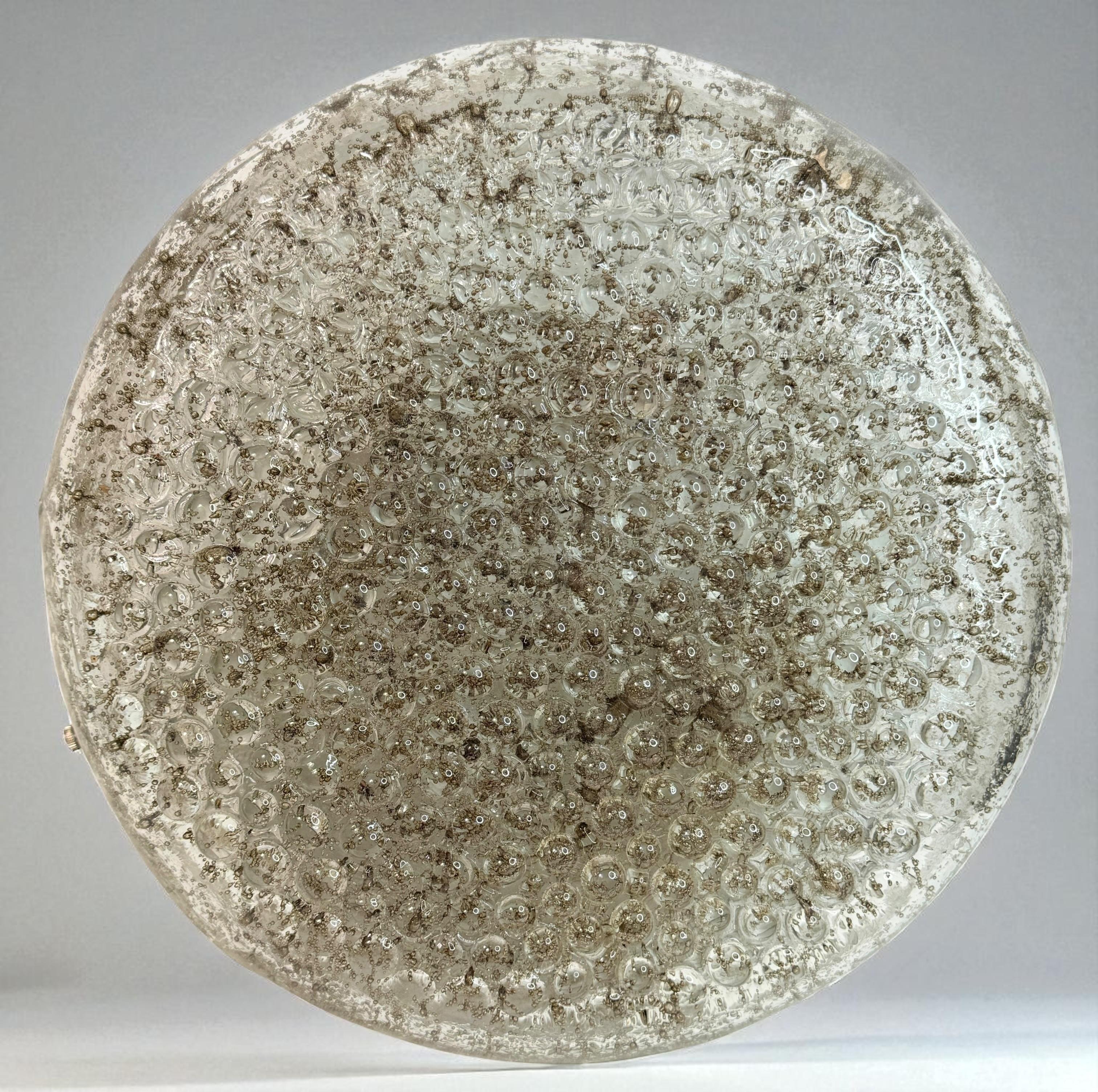 Stunning Heavy large Circular Murano Glass Flush Mount Ceiling Light, 1960s For Sale 5