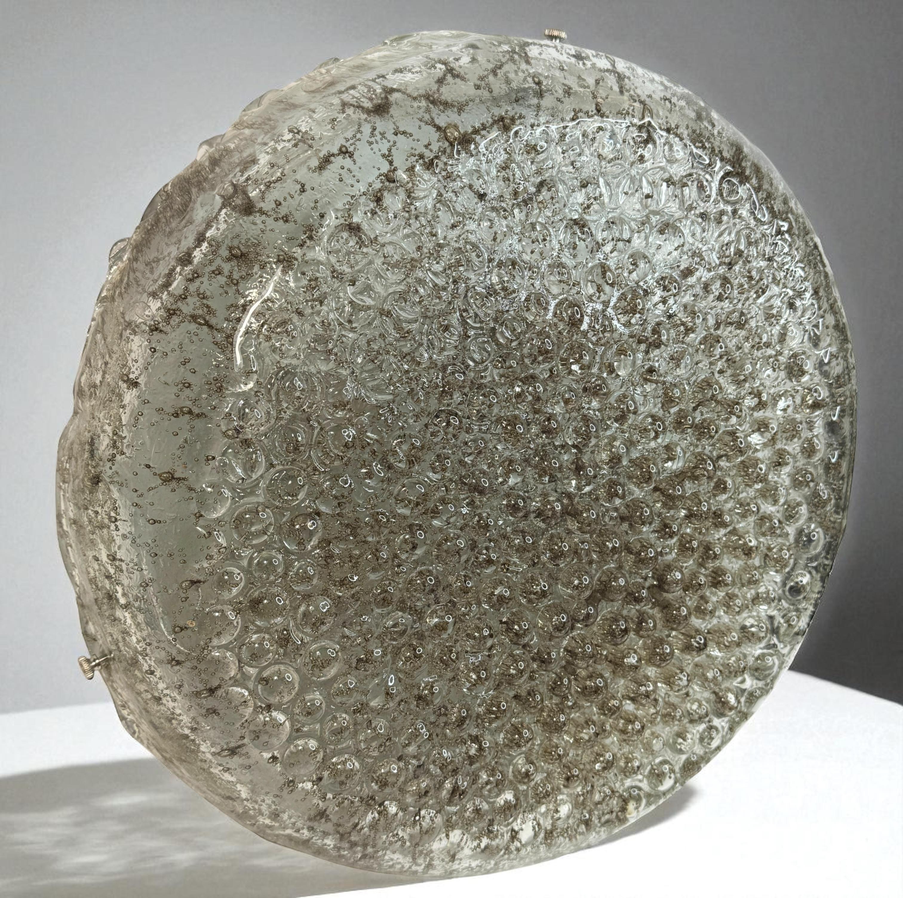 Stunning Heavy large Circular Murano Glass Flush Mount Ceiling Light, 1960s For Sale 7