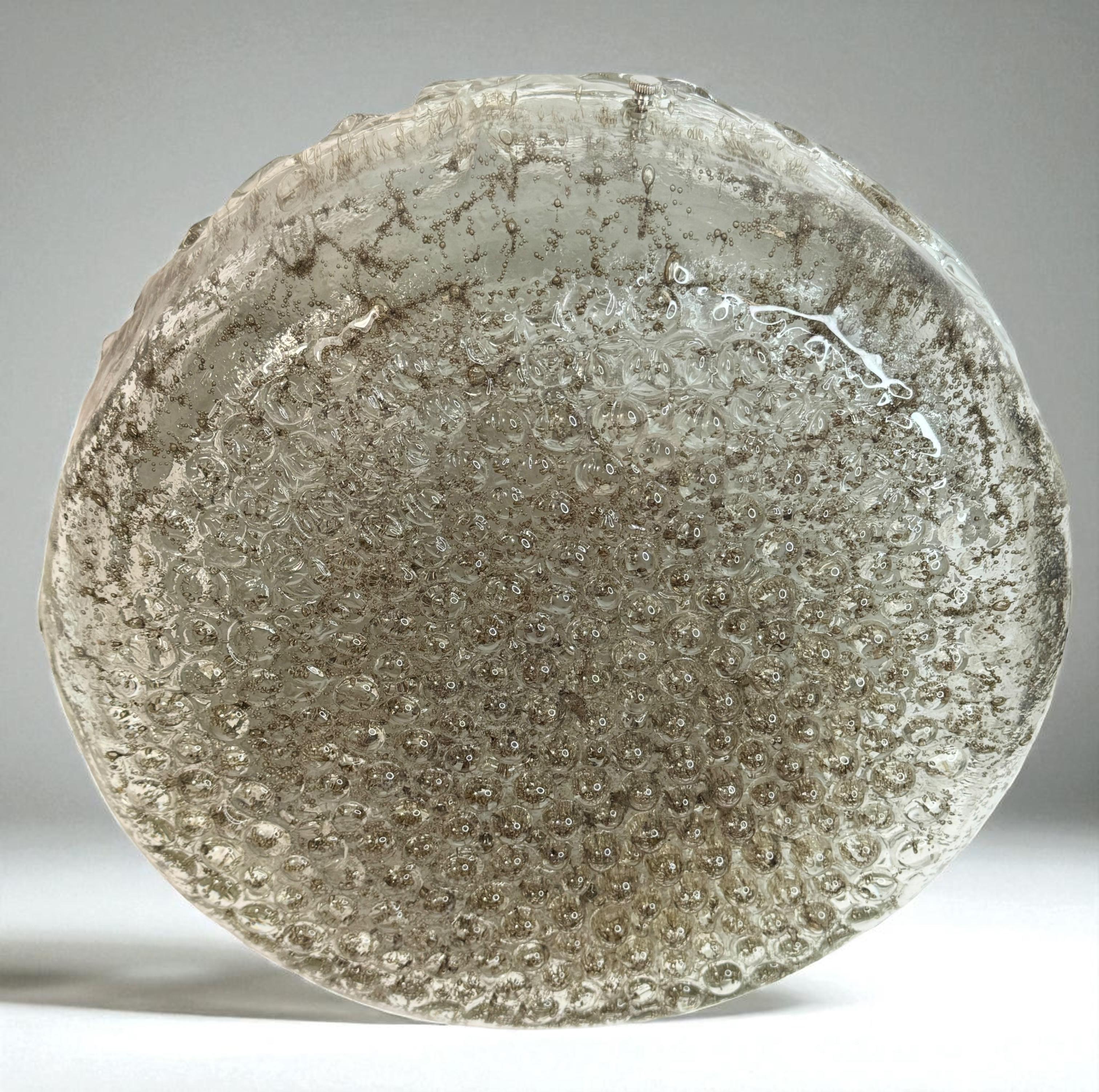 Stunning Heavy large Circular Murano Glass Flush Mount Ceiling Light, 1960s For Sale 8