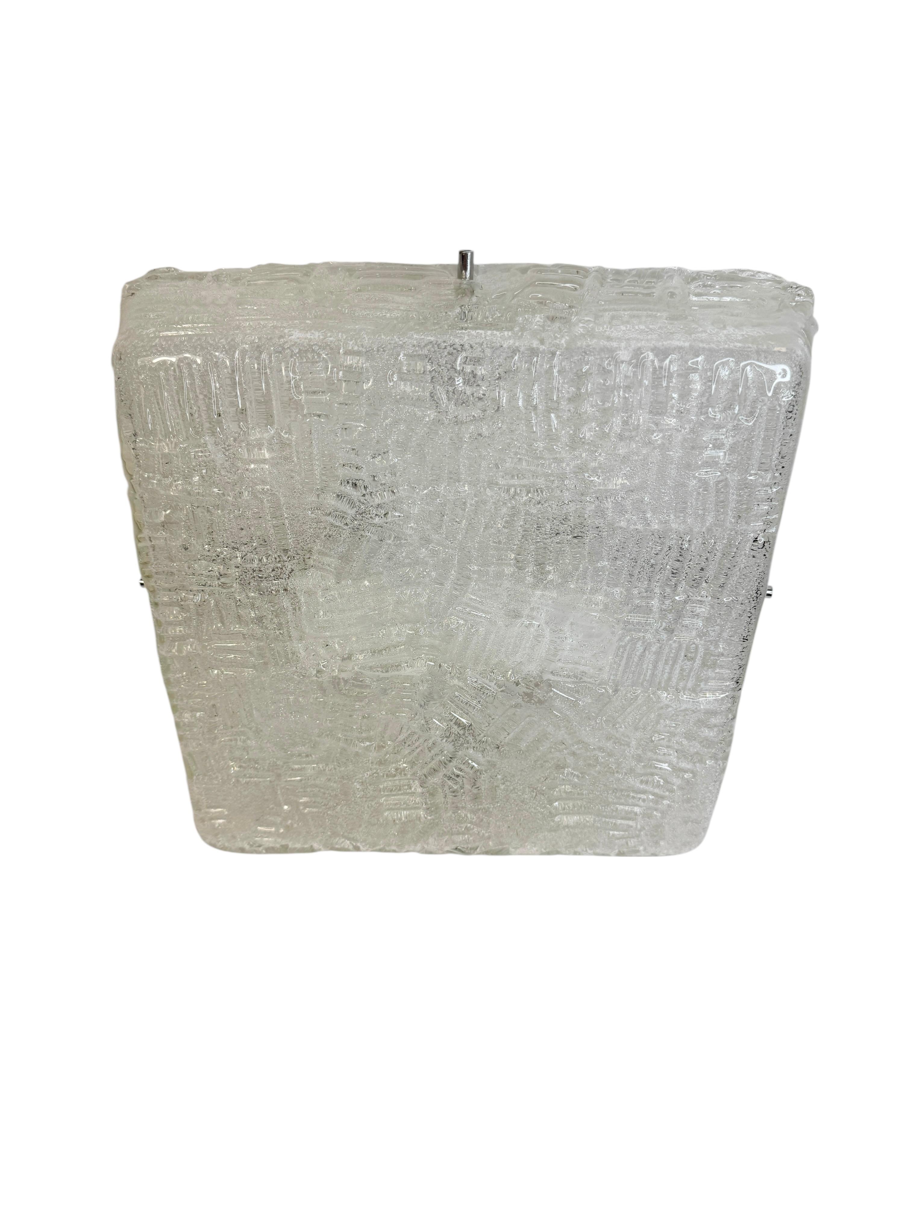 atemberaubende schwere große quadratische Murano-Glas-Deckenleuchte, 1960er Jahre (Moderne der Mitte des Jahrhunderts) im Angebot