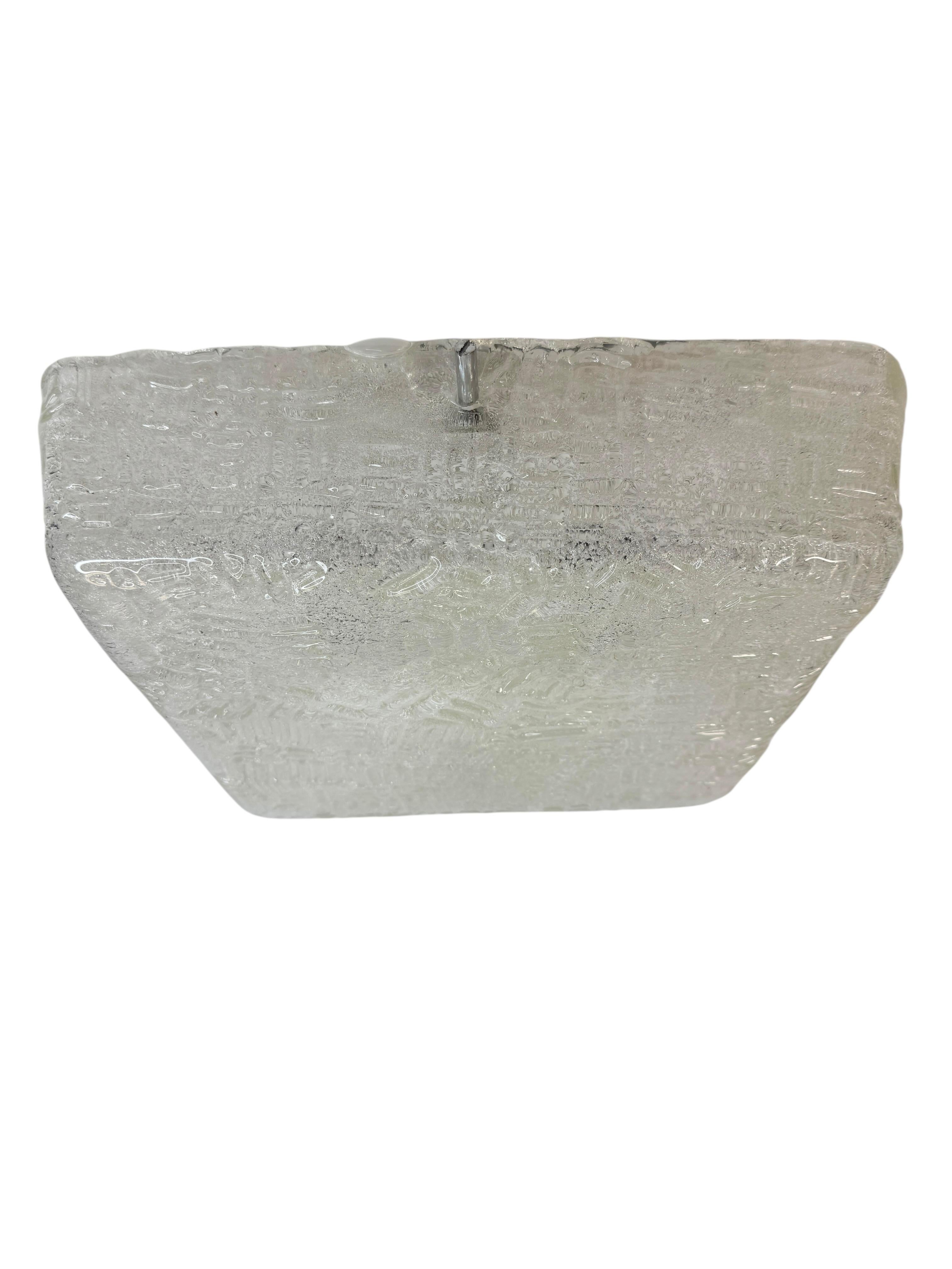 atemberaubende schwere große quadratische Murano-Glas-Deckenleuchte, 1960er Jahre (Mitte des 20. Jahrhunderts) im Angebot