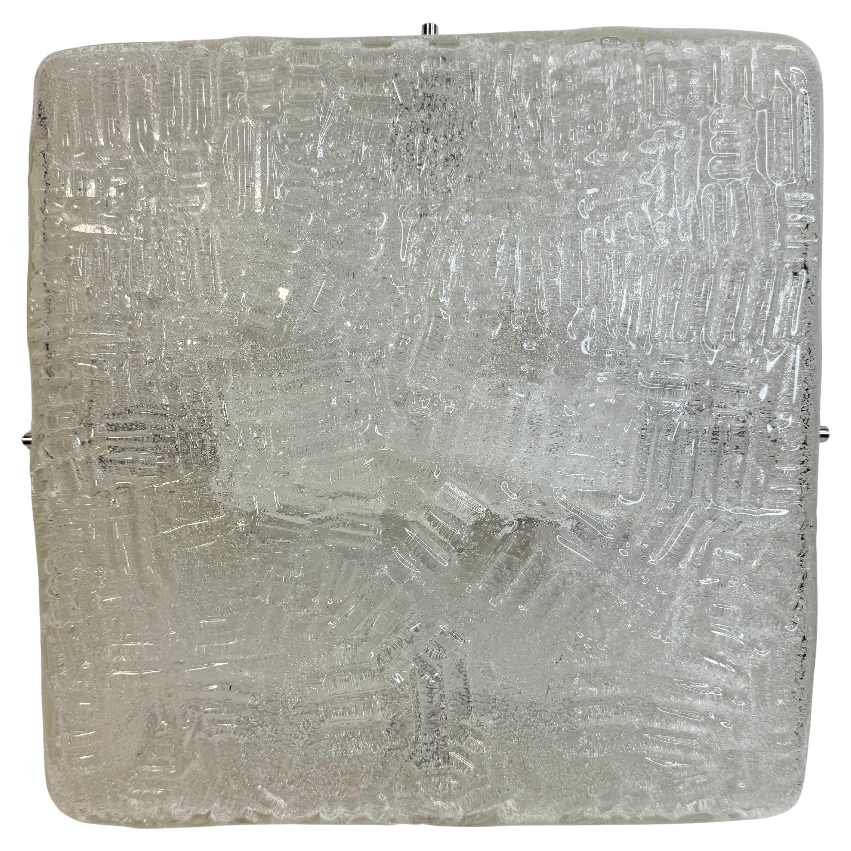 atemberaubende schwere große quadratische Murano-Glas-Deckenleuchte, 1960er Jahre im Angebot