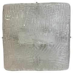 atemberaubende schwere große quadratische Murano-Glas-Deckenleuchte, 1960er Jahre