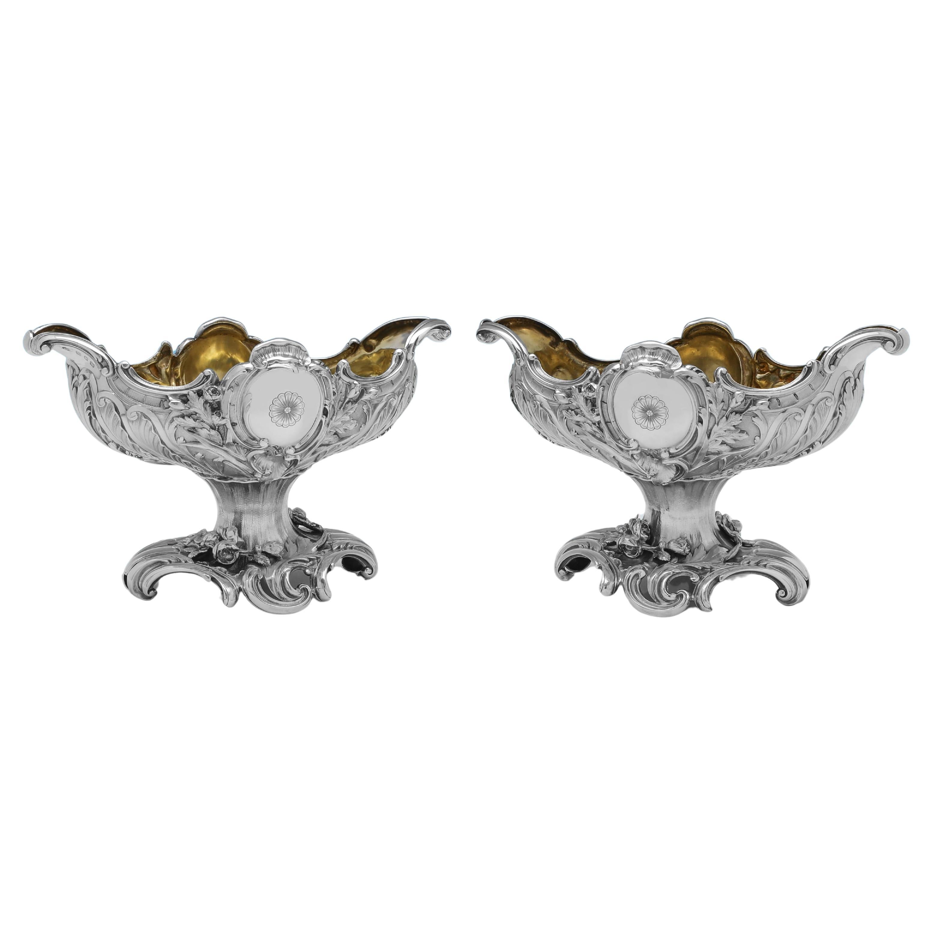 Stunning & heavy pair of Victorian silver bowls by Elkington& Co. 1898 