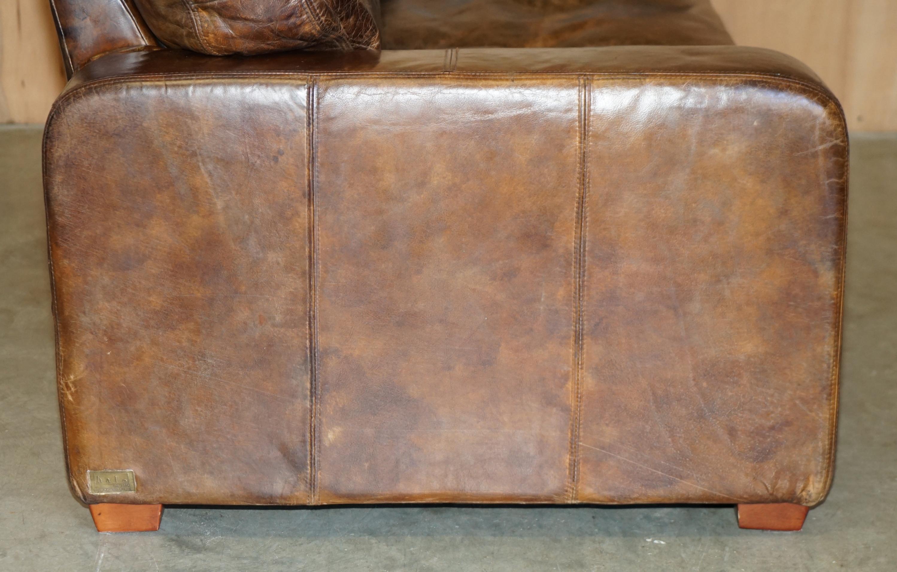 SOFÁ DE CUERO MARRÓN HALO SOHO QUE FORMA PARTE DE UNA SUITE en venta 6