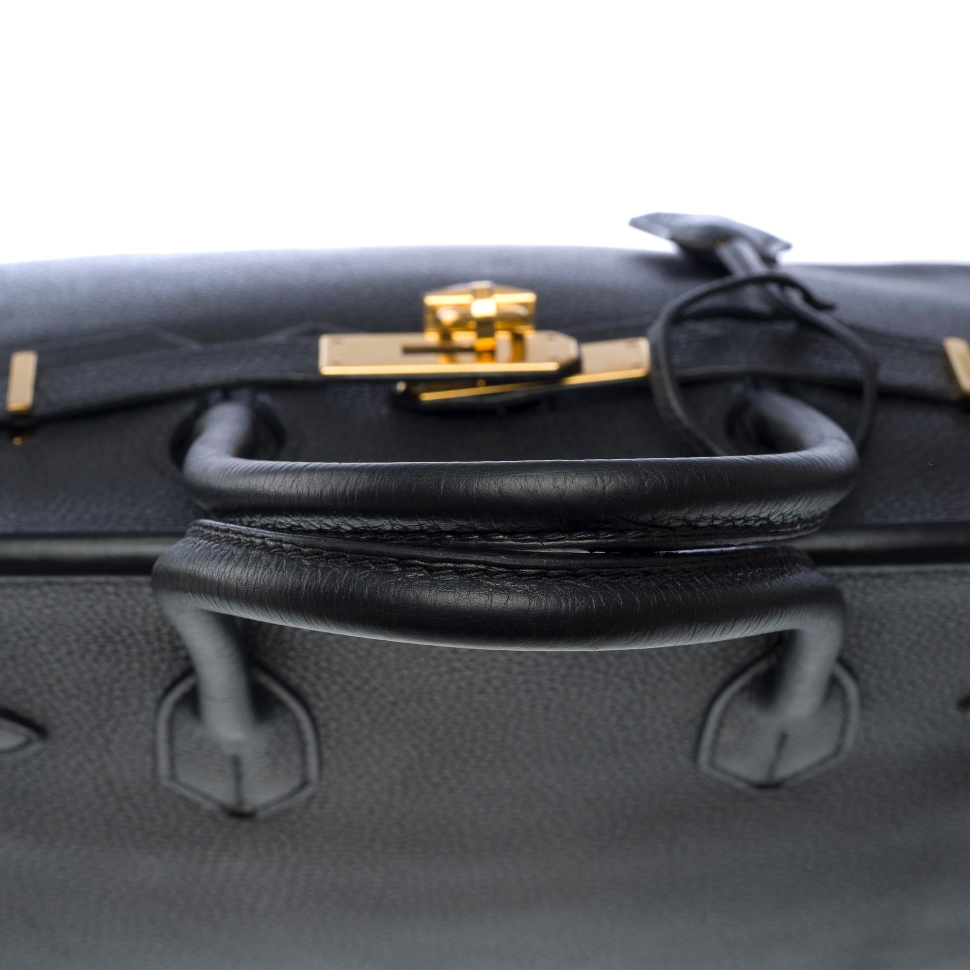 Stunning Hermes Birkin 30 handbag in Black Togo leather, GHW 7