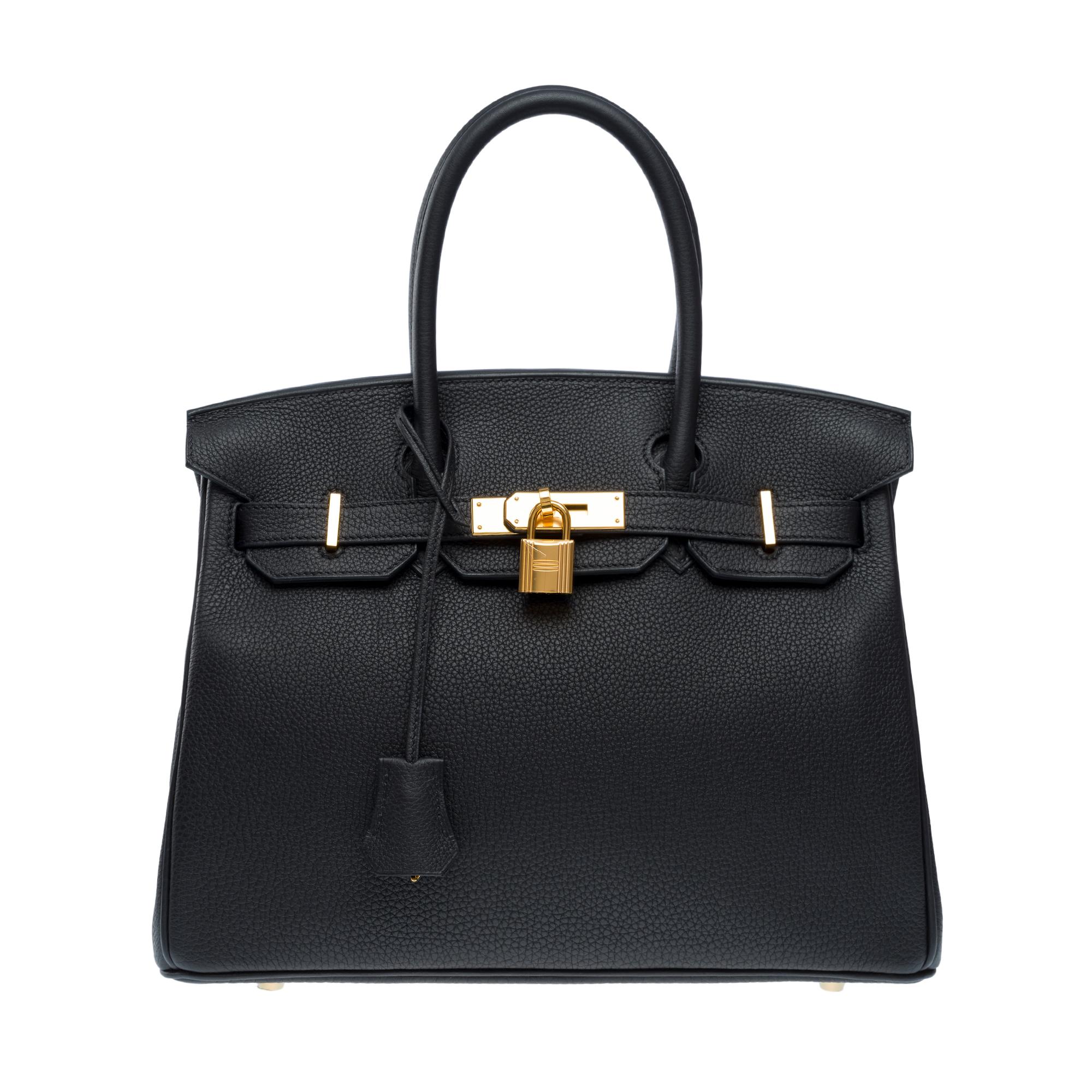 Stunning Hermes Birkin 30 handbag in Black Togo leather, GHW In Excellent Condition In Paris, IDF