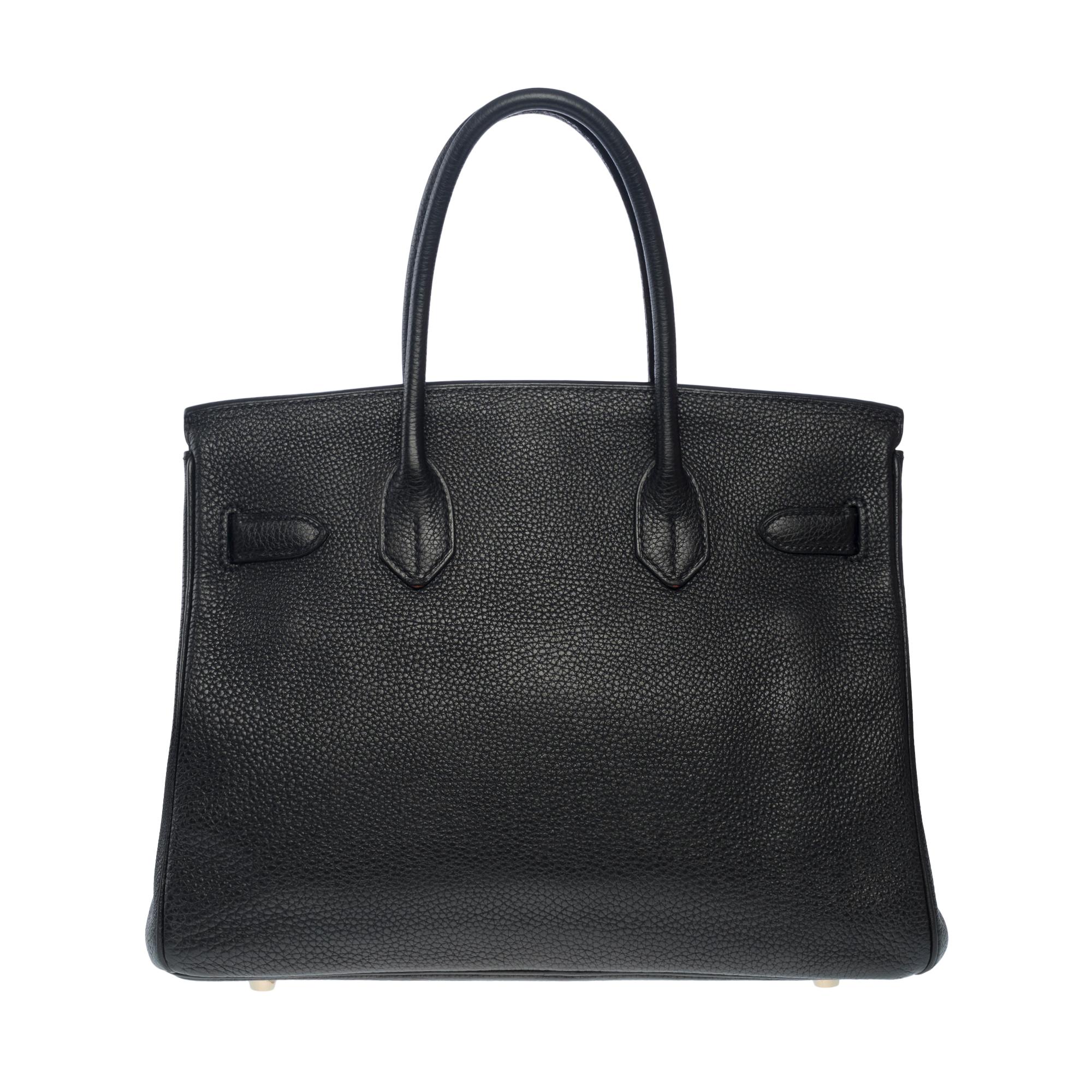 Stunning Hermes Birkin 30 handbag in Black Togo leather, GHW 1