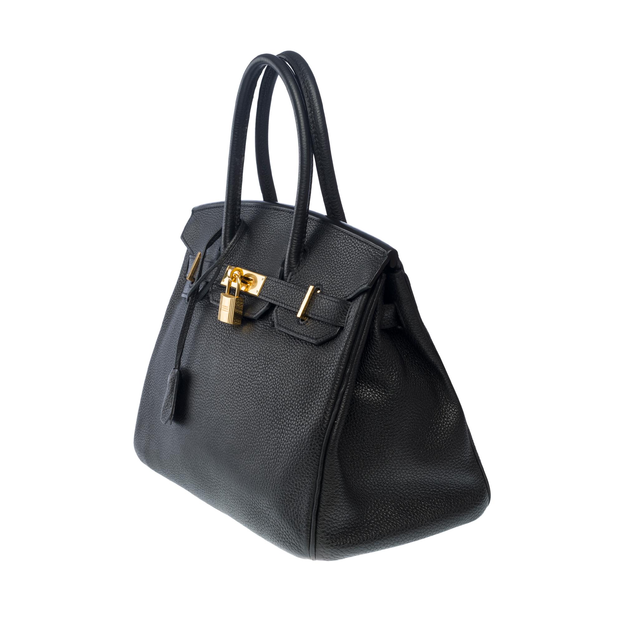 Stunning Hermes Birkin 30 handbag in Black Togo leather, GHW 2