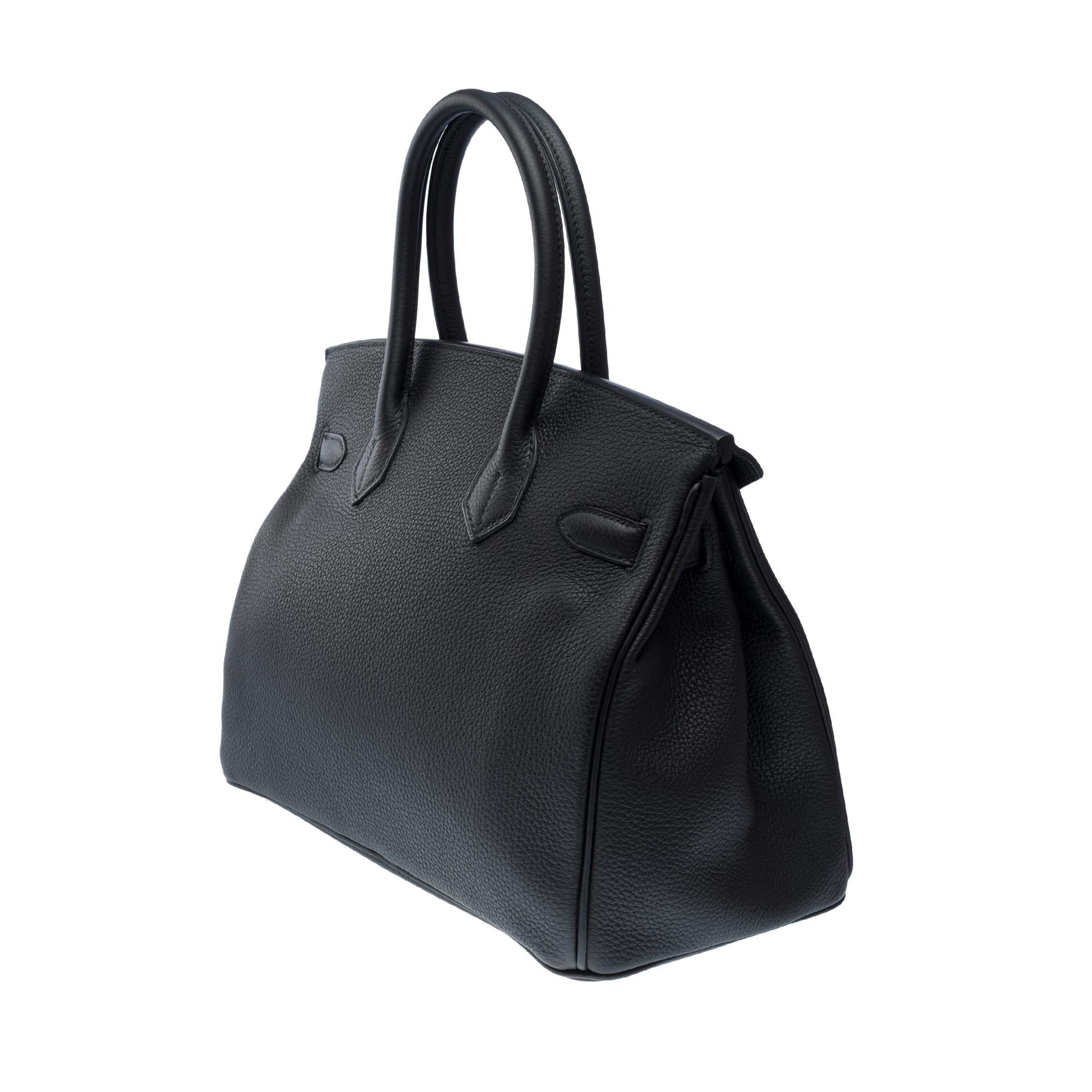 Stunning Hermes Birkin 30 handbag in Black Togo leather, GHW 2