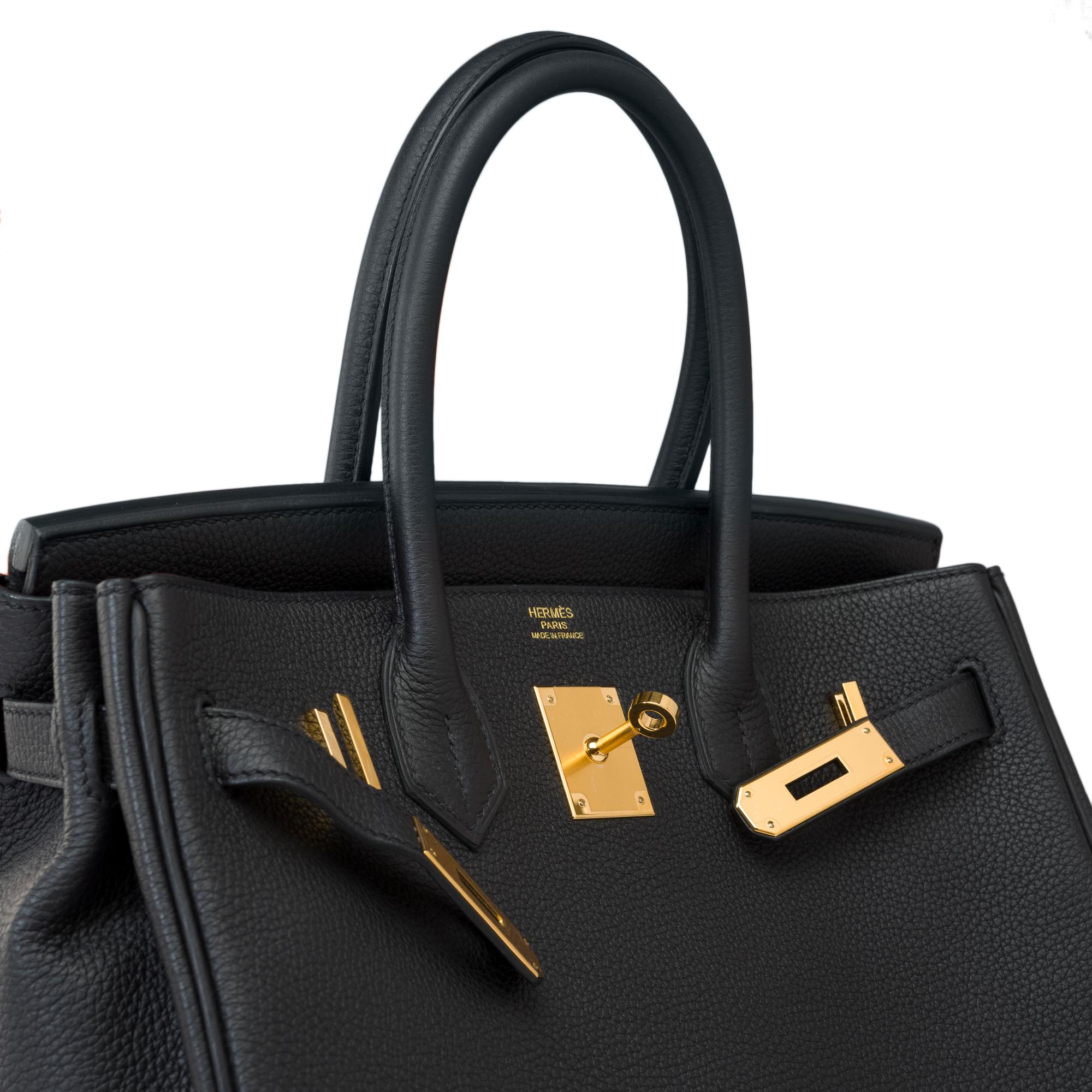 Stunning Hermes Birkin 30 handbag in Black Togo leather, GHW 3