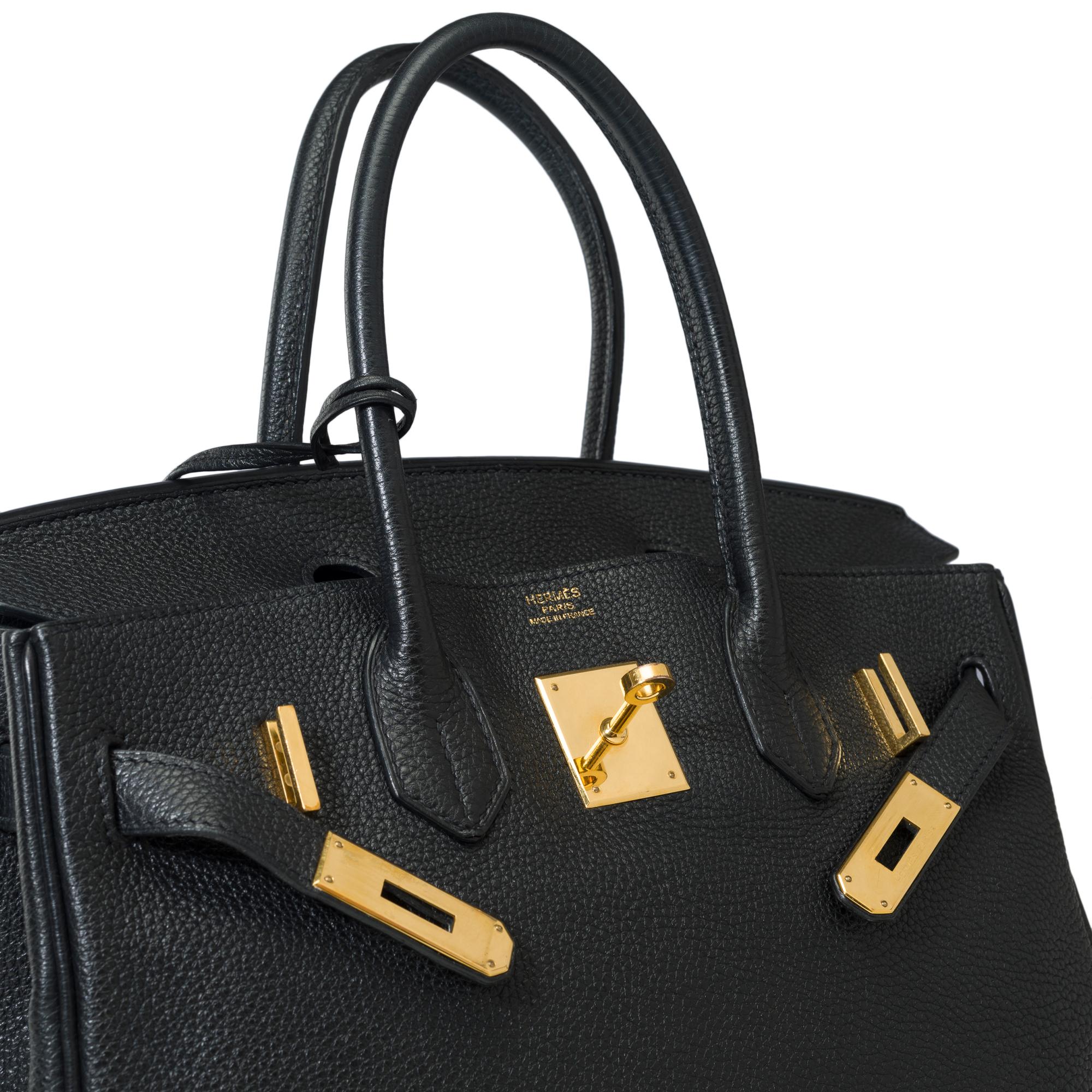 Stunning Hermes Birkin 30 handbag in Black Togo leather, GHW 4