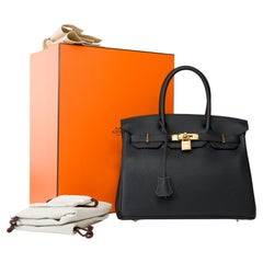 Stunning Hermes Birkin 30 handbag in Black Togo leather, GHW