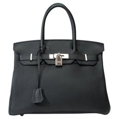 Stunning Hermes Birkin 30 handbag in Black Togo leather, PHW