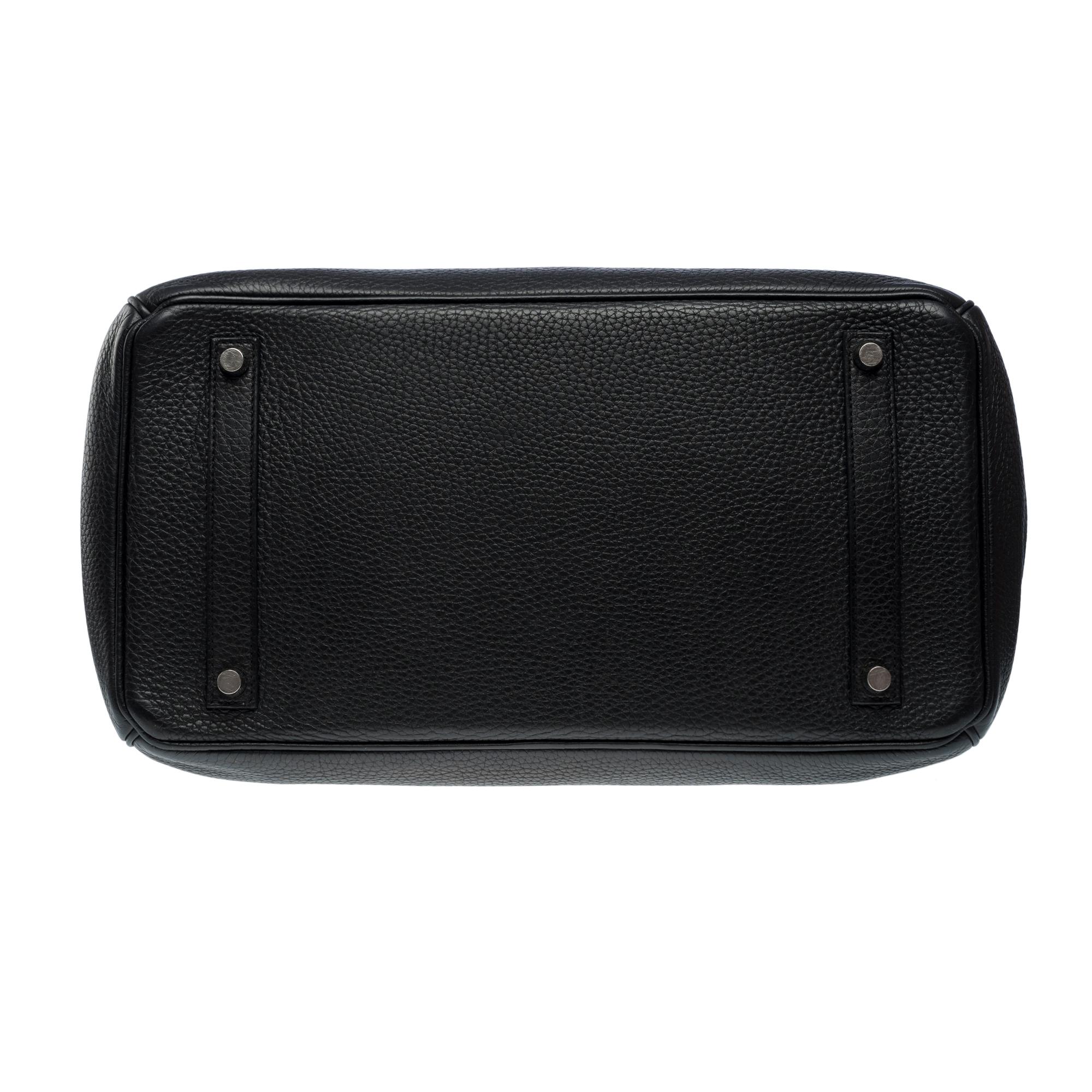 Stunning Hermes Birkin 30 handbag in Black Togo leather, SHW For Sale 7