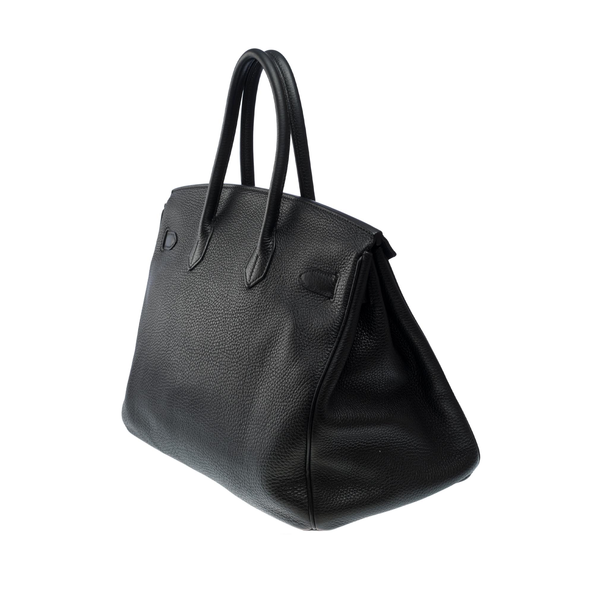 Superbe sac à main Hermès Birkin 30 en cuir Togo noir, SHW en vente 2