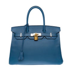 Stunning Hermès Birkin 30 handbag in Blue Brighton Epsom Calf leather, GHW