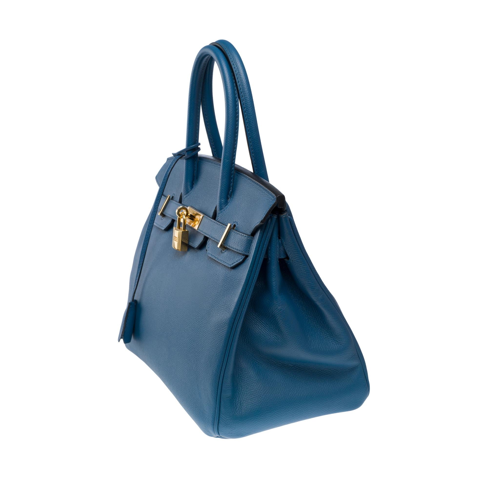 Women's Stunning Hermès Birkin 30 handbag in Blue Brighton Epsom Calf leather, GHW For Sale