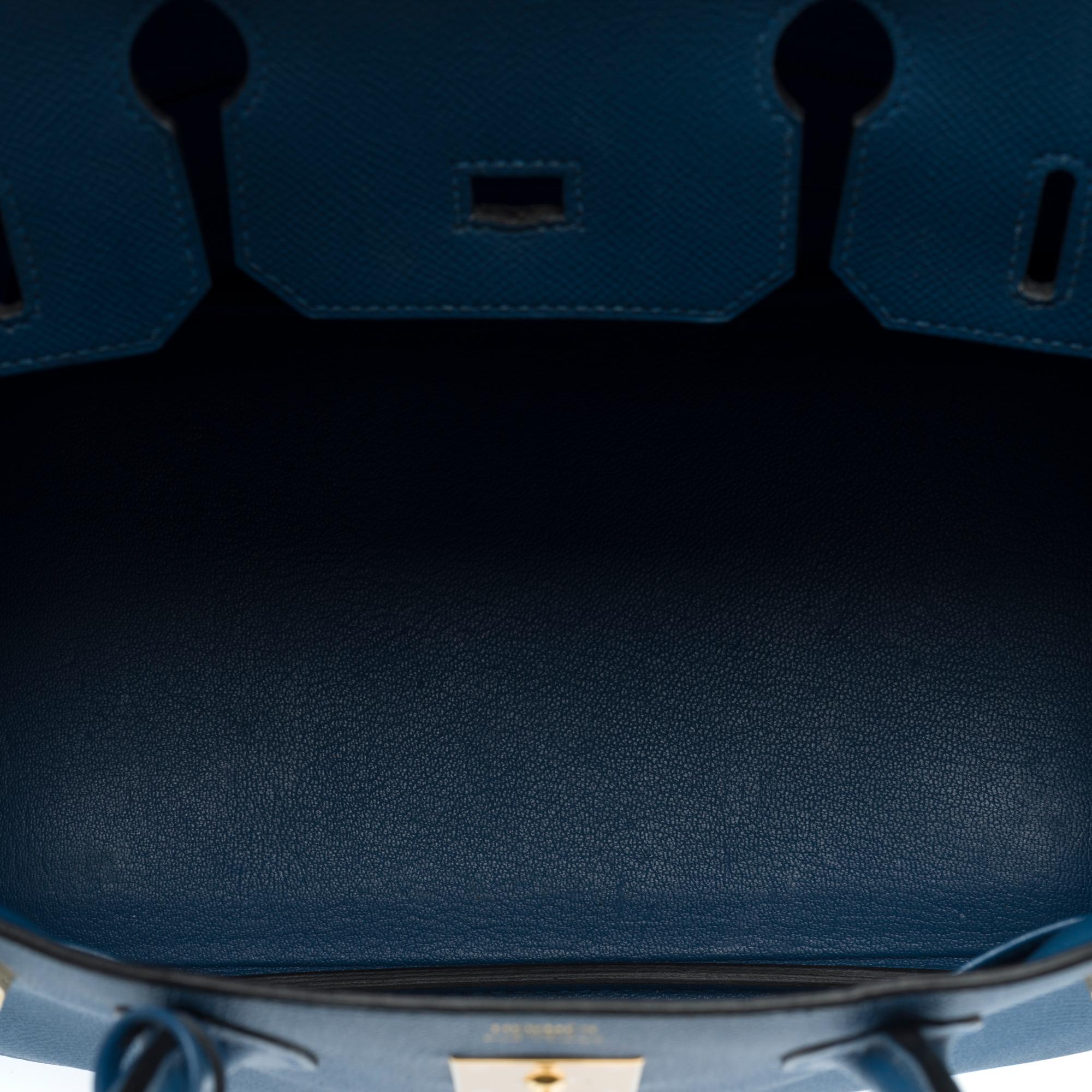 Stunning Hermès Birkin 30 handbag in Blue Brighton Epsom Calf leather, GHW For Sale 4
