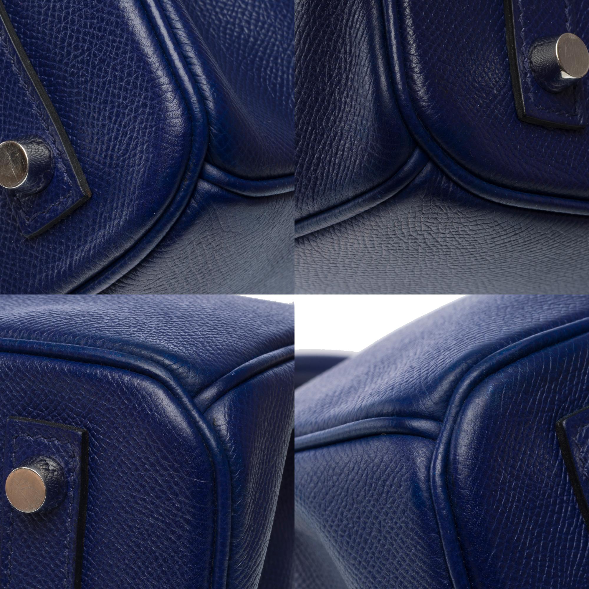 Stunning Hermes Birkin 30 handbag in Blue Sapphire Epsom leather, SHW For Sale 7