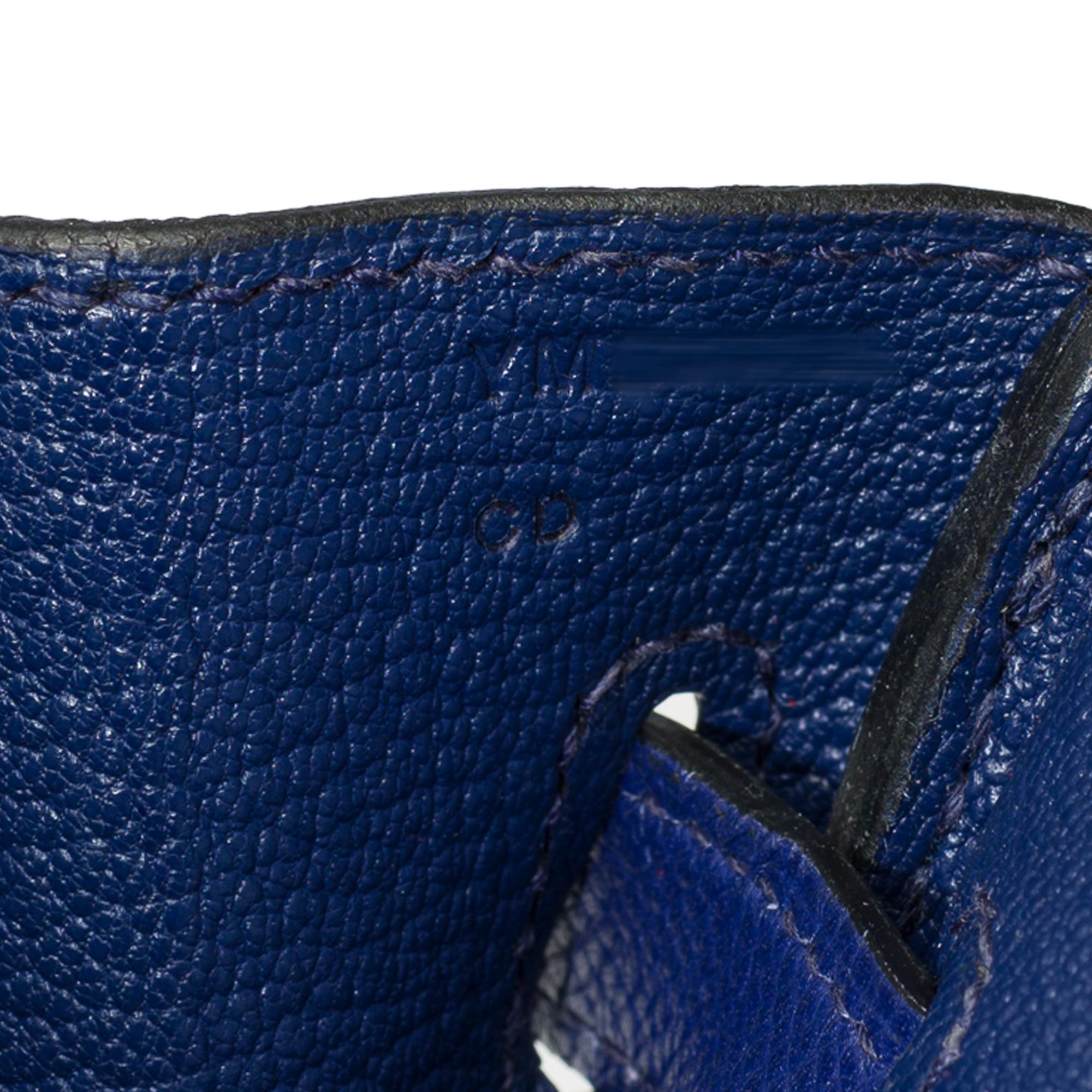 Stunning Hermes Birkin 30 handbag in Blue Sapphire Epsom leather, SHW For Sale 3
