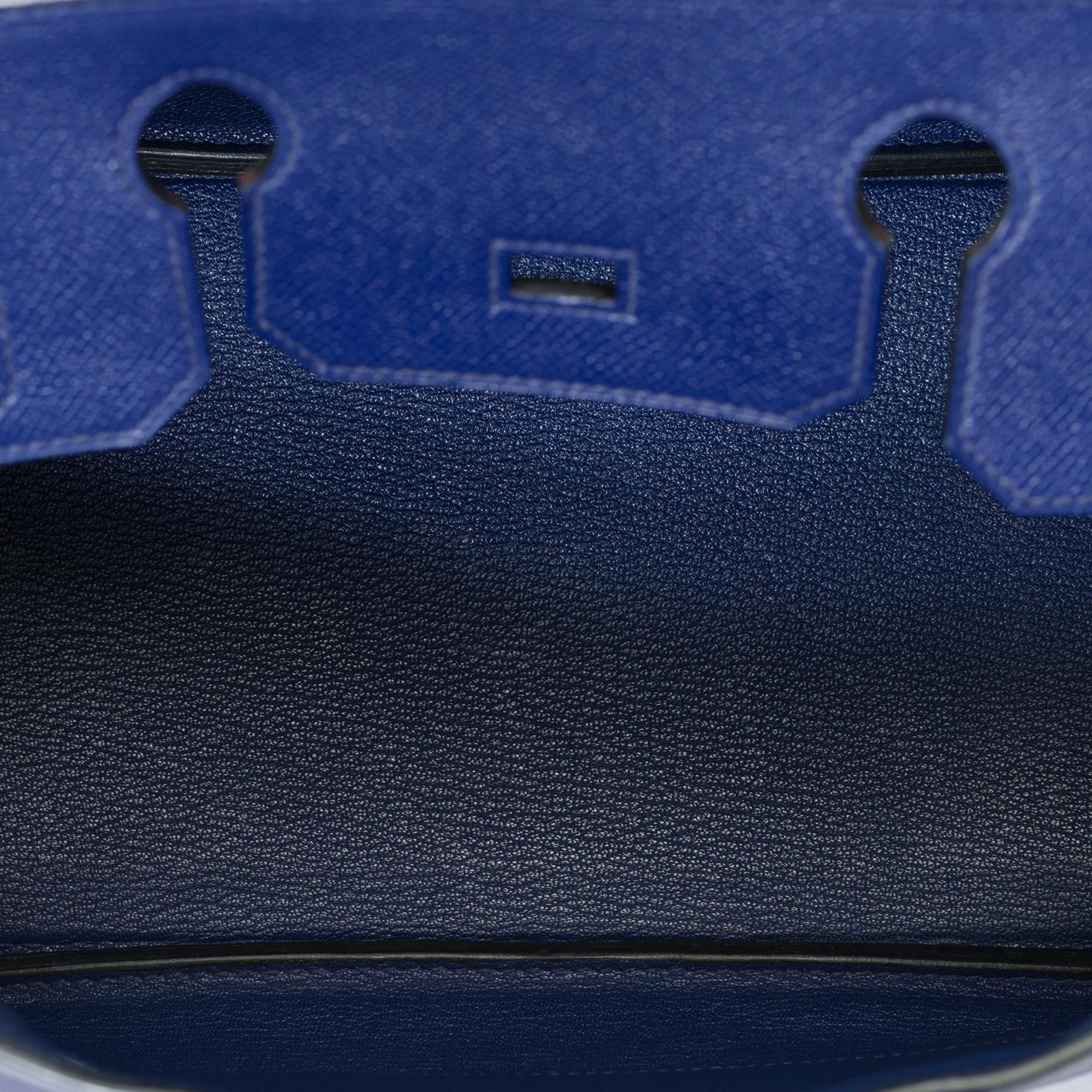 Stunning Hermes Birkin 30 handbag in Blue Sapphire Epsom leather, SHW For Sale 4