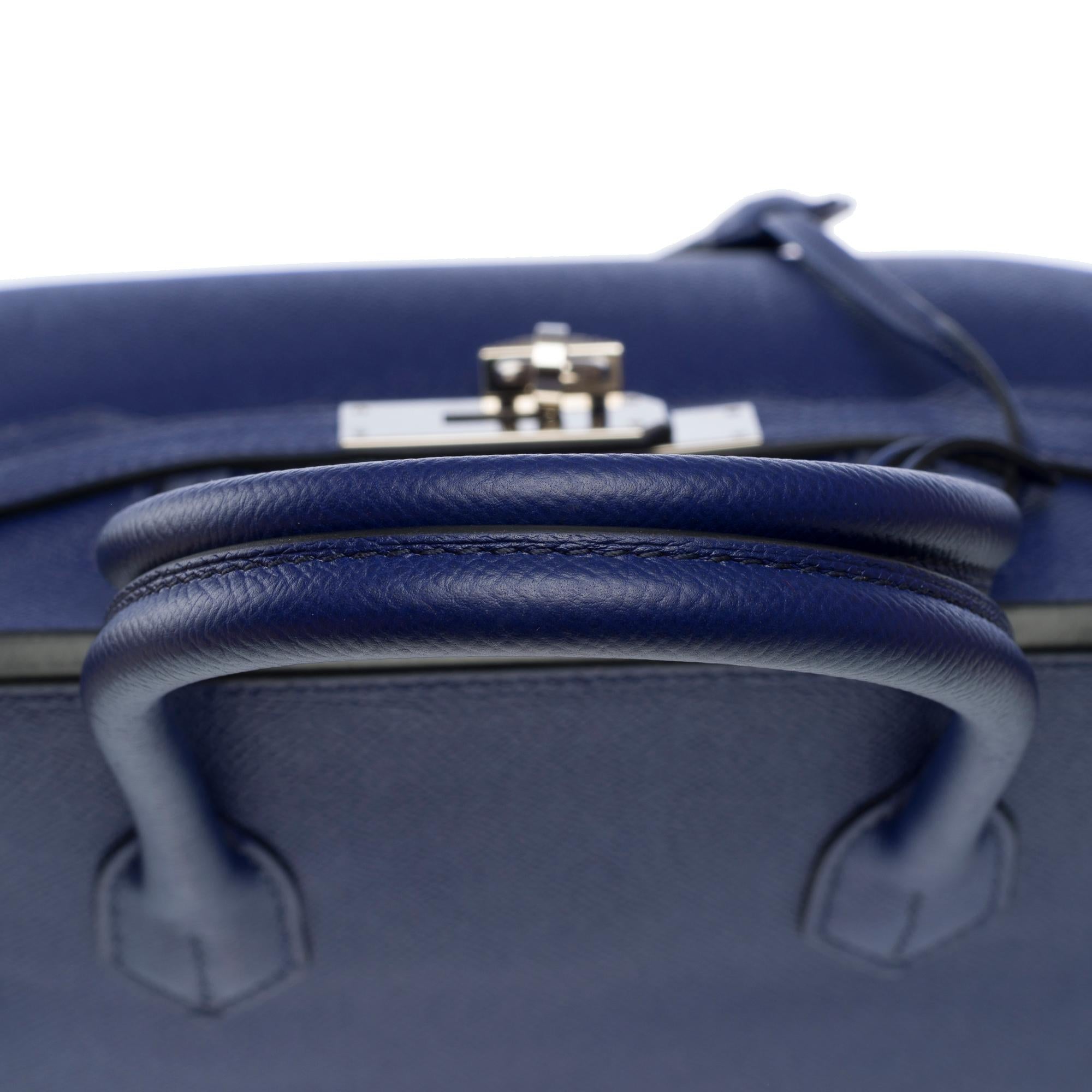 Stunning Hermes Birkin 30 handbag in Blue Sapphire Epsom leather, SHW 5