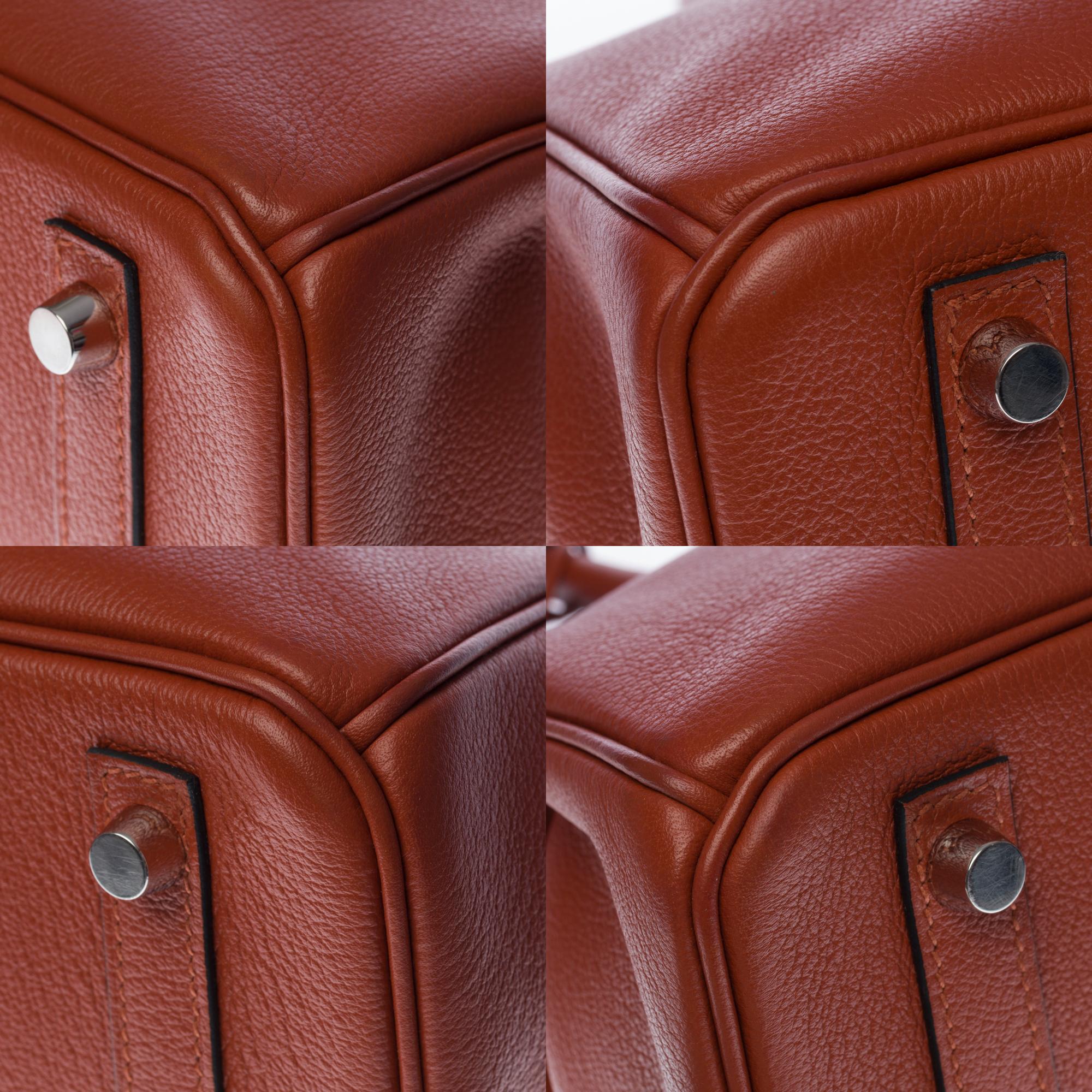 Stunning Hermès Birkin 30 handbag in Cuivre/Copper Mysore Goat leather, SHW 2