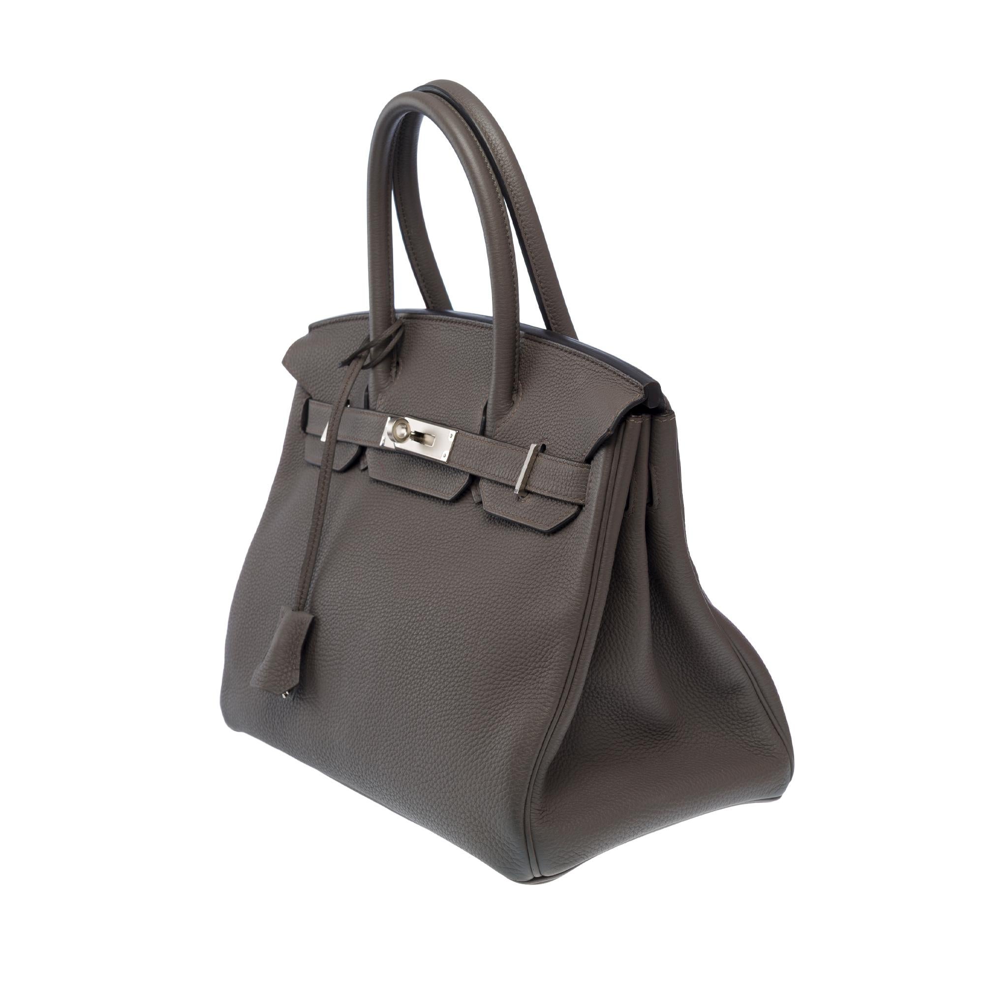 Women's Stunning Hermès Birkin 30 handbag in Etain Togo Calf leather, PHW