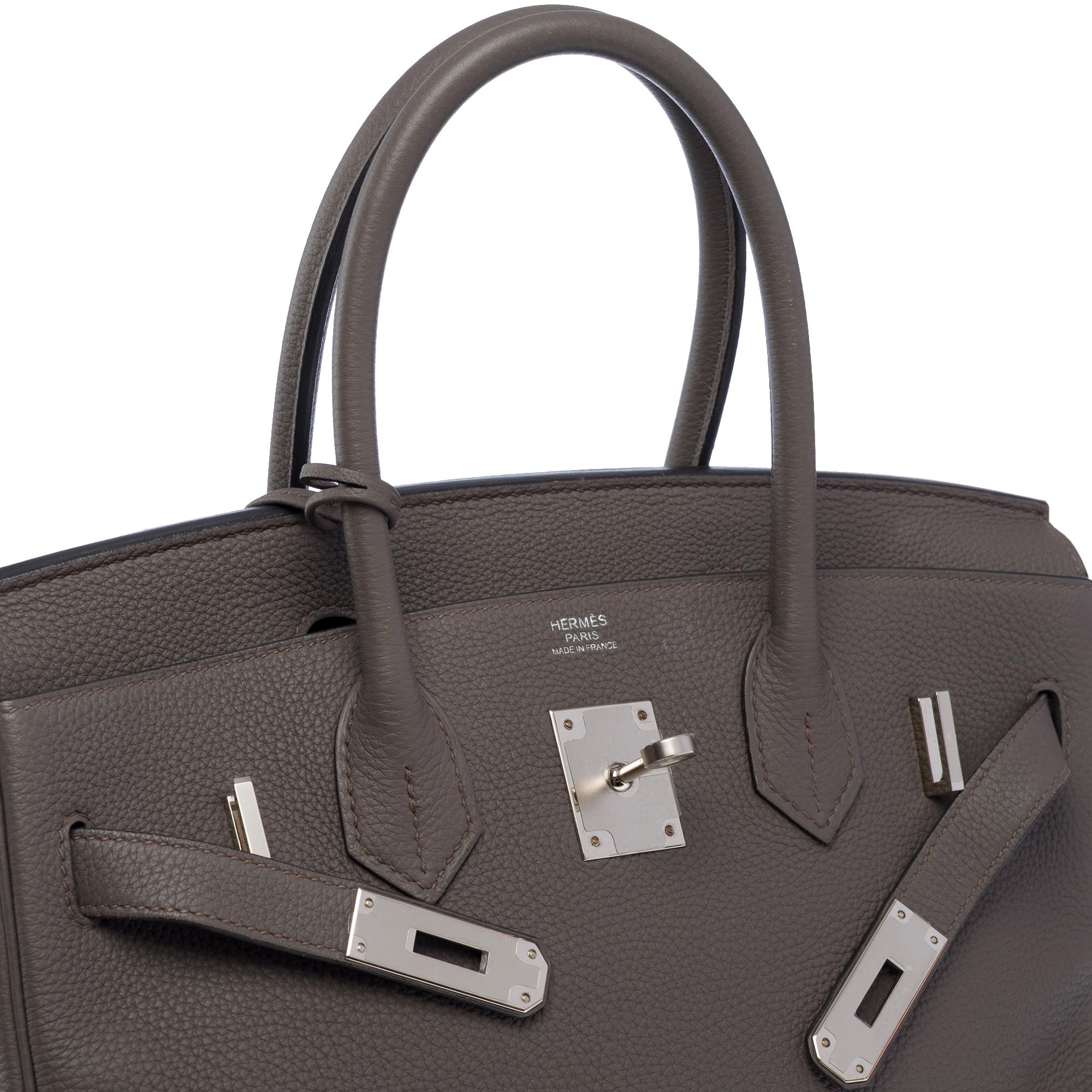 Stunning Hermès Birkin 30 handbag in Etain Togo Calf leather, PHW 2