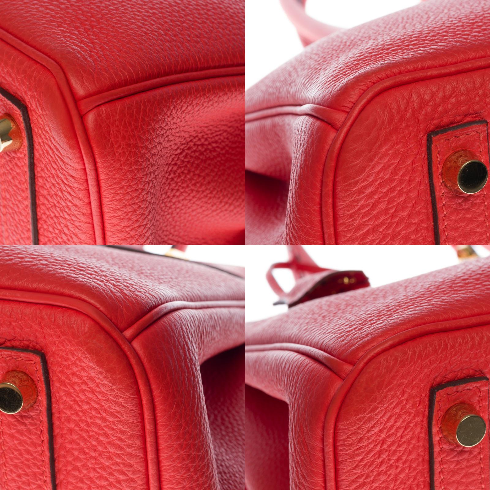Stunning Hermès Birkin 30 handbag in Rouge Capucine Togo leather, GHW 5