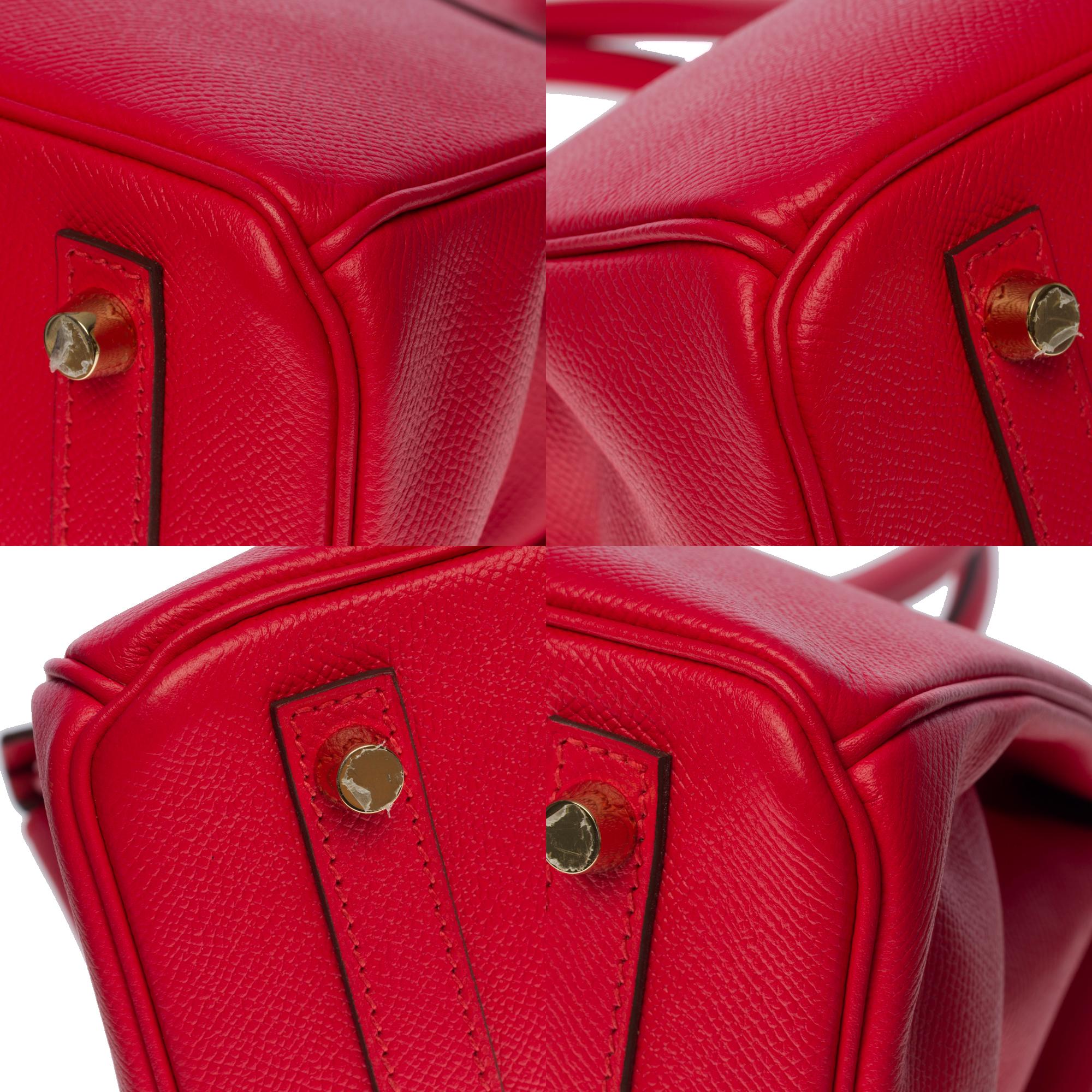 Superbe sac à main Hermès Birkin 30 en cuir Rouge de Coeur Epsom, GHW en vente 6