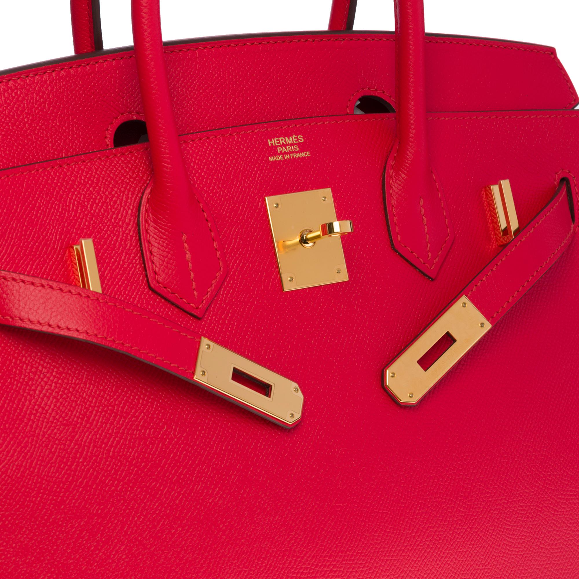 Superbe sac à main Hermès Birkin 30 en cuir Rouge de Coeur Epsom, GHW en vente 1