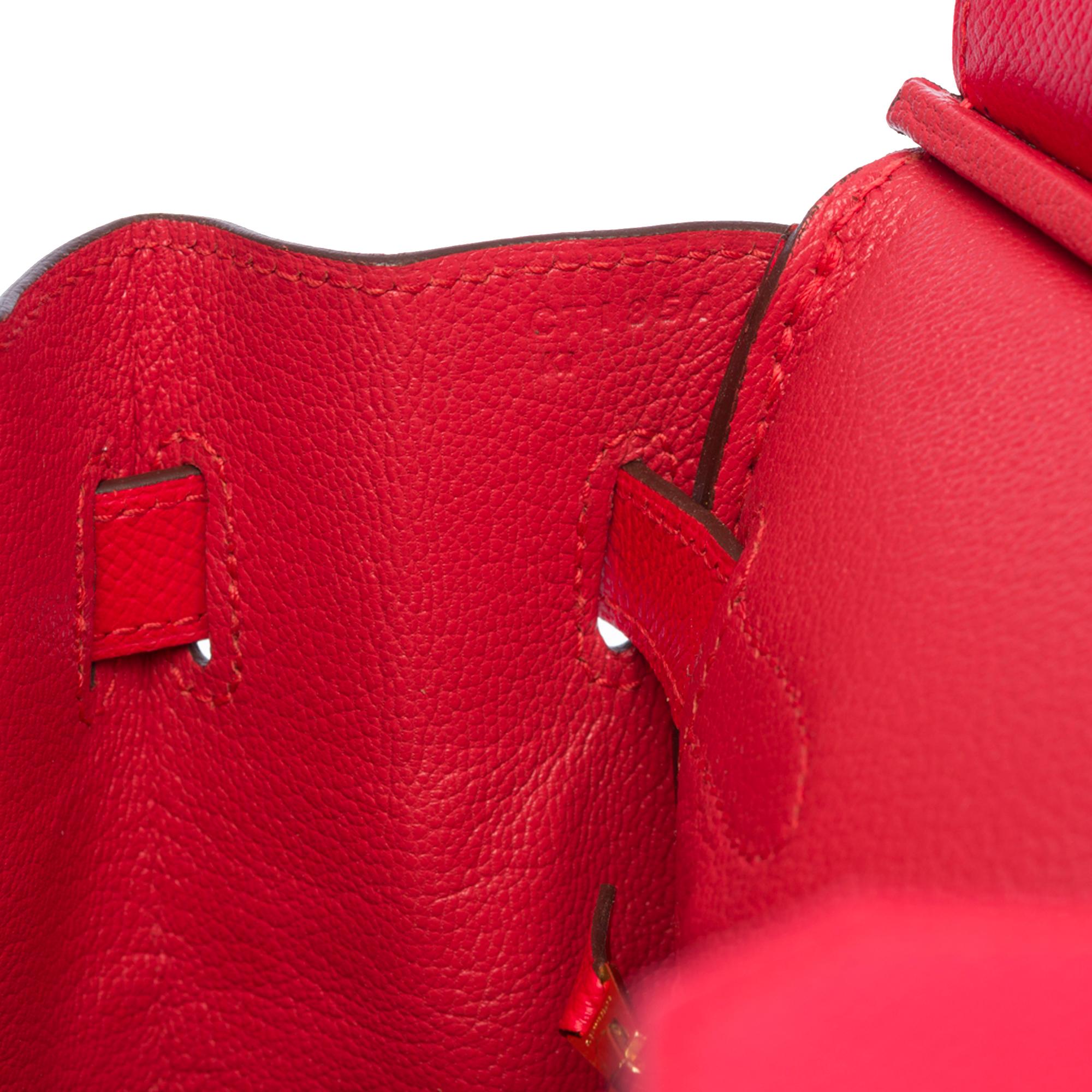 Superbe sac à main Hermès Birkin 30 en cuir Rouge de Coeur Epsom, GHW en vente 2