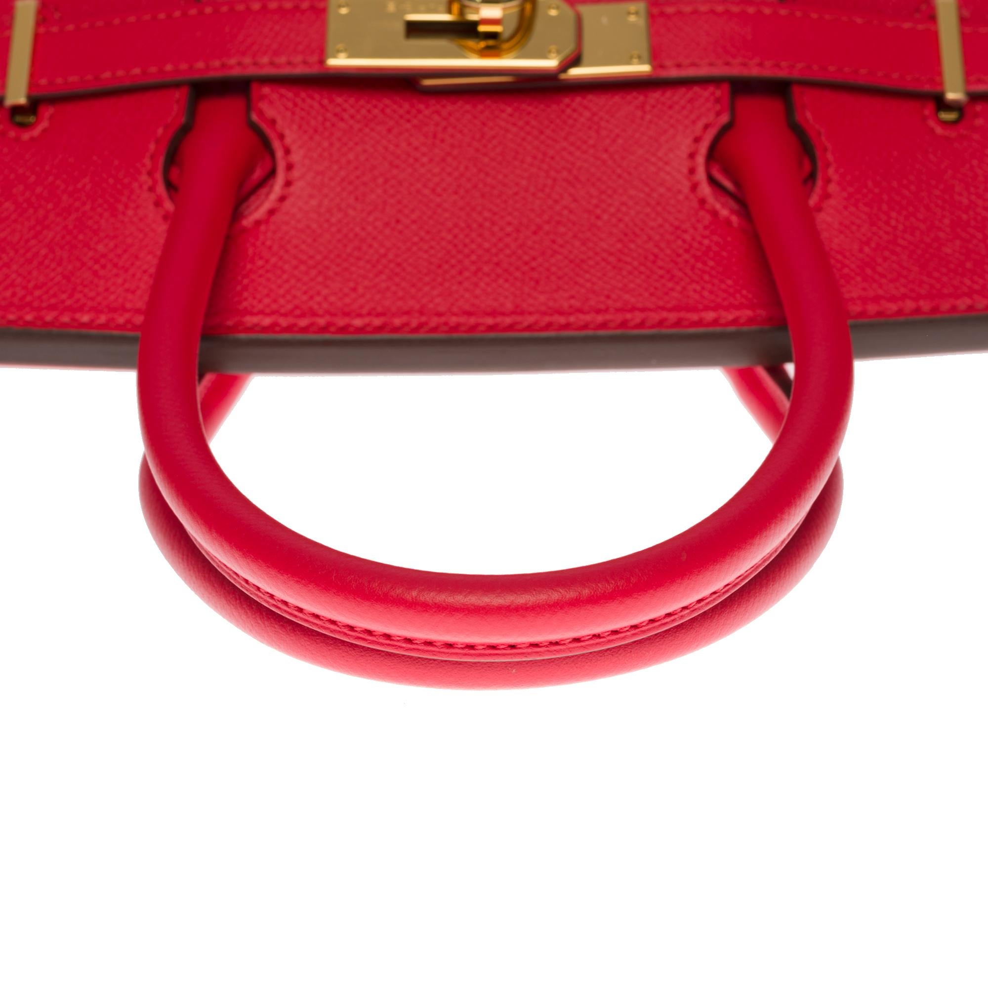 Superbe sac à main Hermès Birkin 30 en cuir Rouge de Coeur Epsom, GHW en vente 4