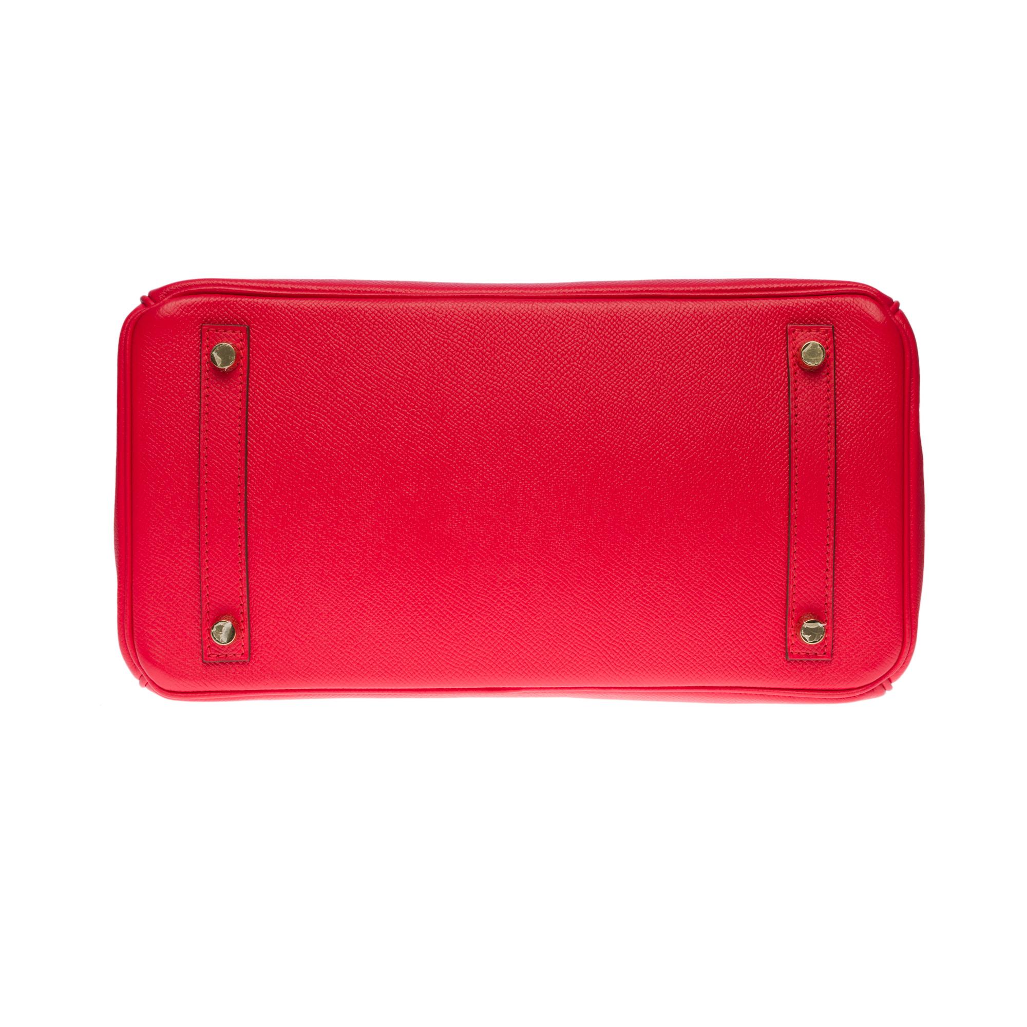 Superbe sac à main Hermès Birkin 30 en cuir Rouge de Coeur Epsom, GHW en vente 5