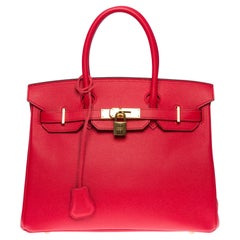 Stunning Hermès Birkin 30 handbag in Rouge de Coeur Epsom leather, GHW