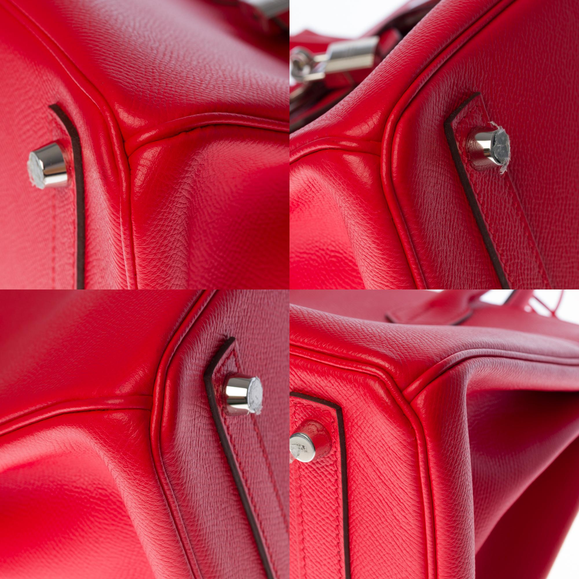 Stunning Hermès Birkin 30 handbag in Rouge de Coeur Epsom leather, SHW 4