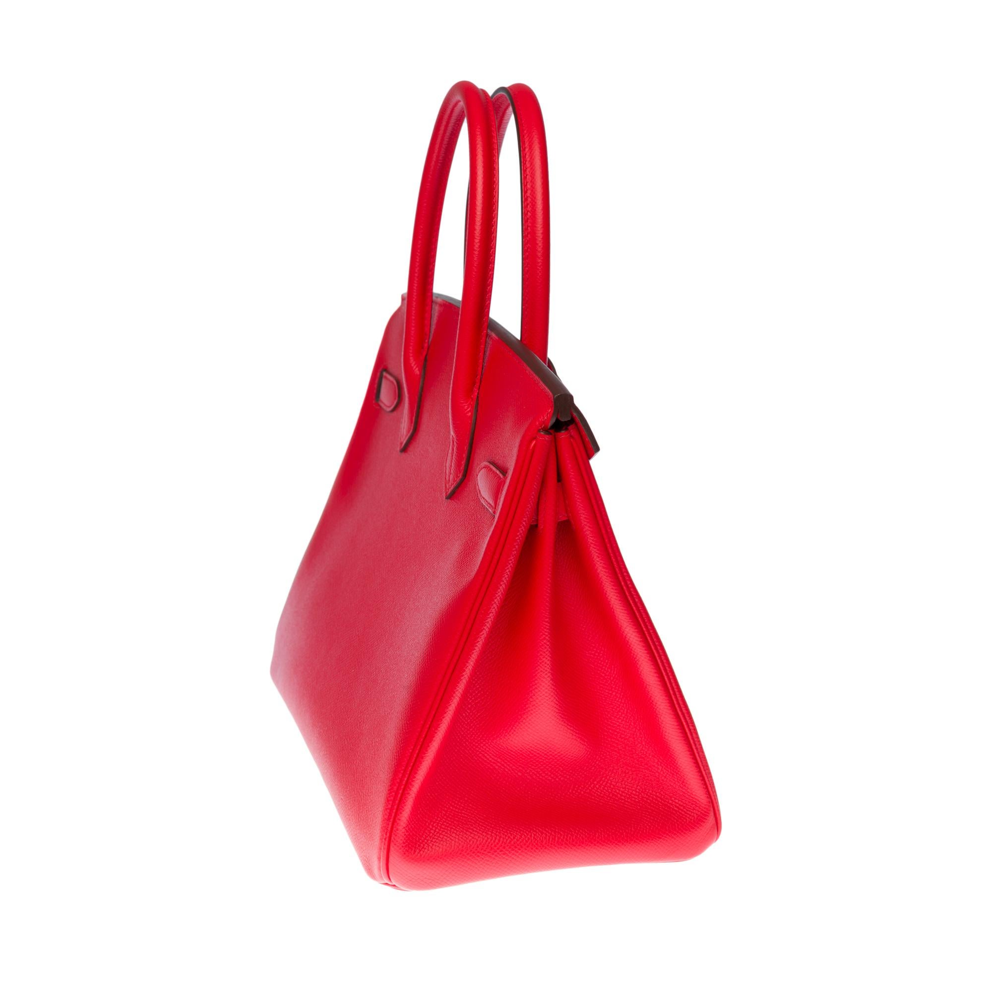Red Stunning Hermès Birkin 30 handbag in Rouge de Coeur Epsom leather, SHW