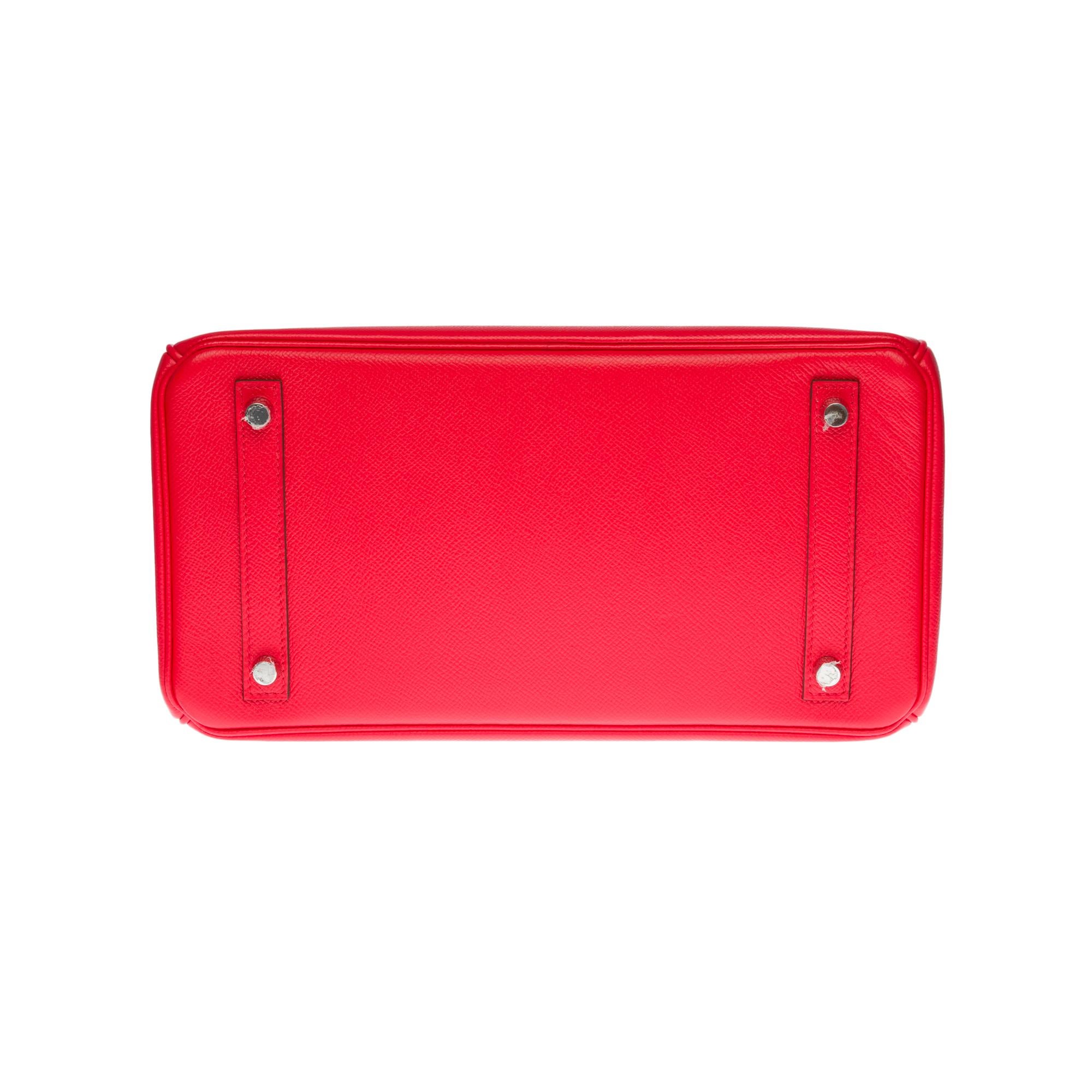 Stunning Hermès Birkin 30 handbag in Rouge de Coeur Epsom leather, SHW 3