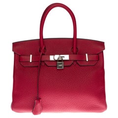 Stunning Hermès Birkin 30 handbag in Rouge Grenat Togo leather, SHW