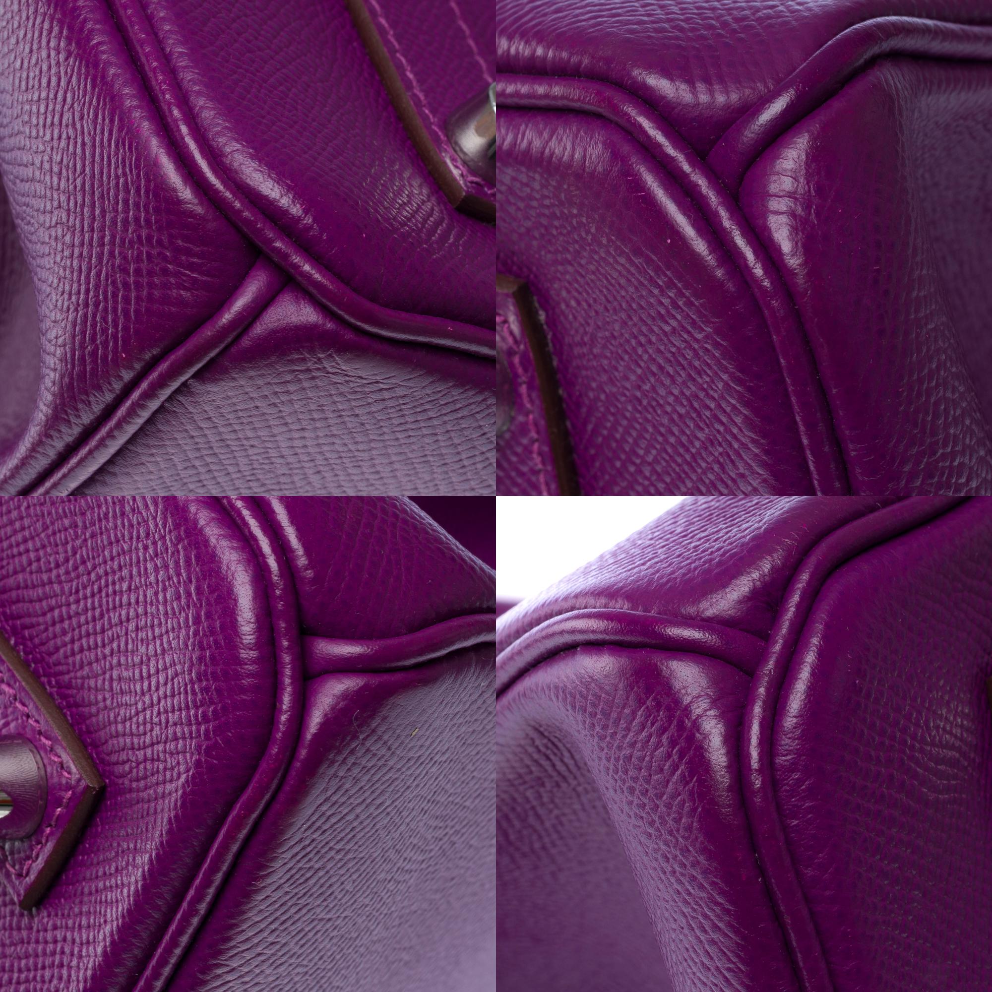 Stunning Hermès Birkin 35 handbag in Anemone Epsom Calf leather, PHW For Sale 8