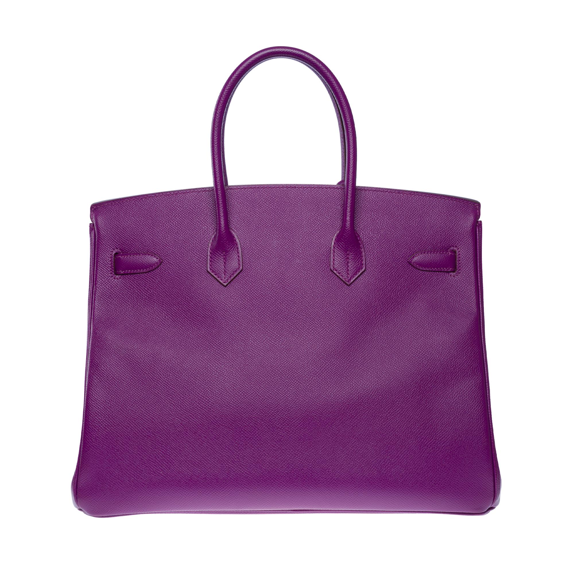 Women's or Men's Stunning Hermès Birkin 35 handbag in Anemone Epsom Calf leather, PHW For Sale