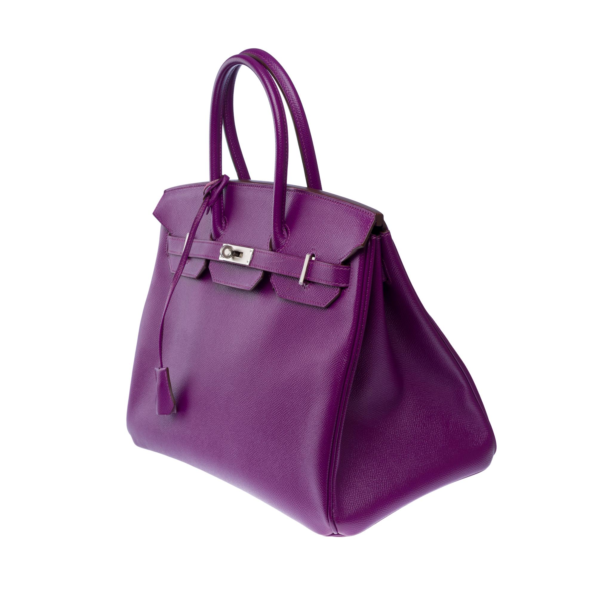 Stunning Hermès Birkin 35 handbag in Anemone Epsom Calf leather, PHW For Sale 1