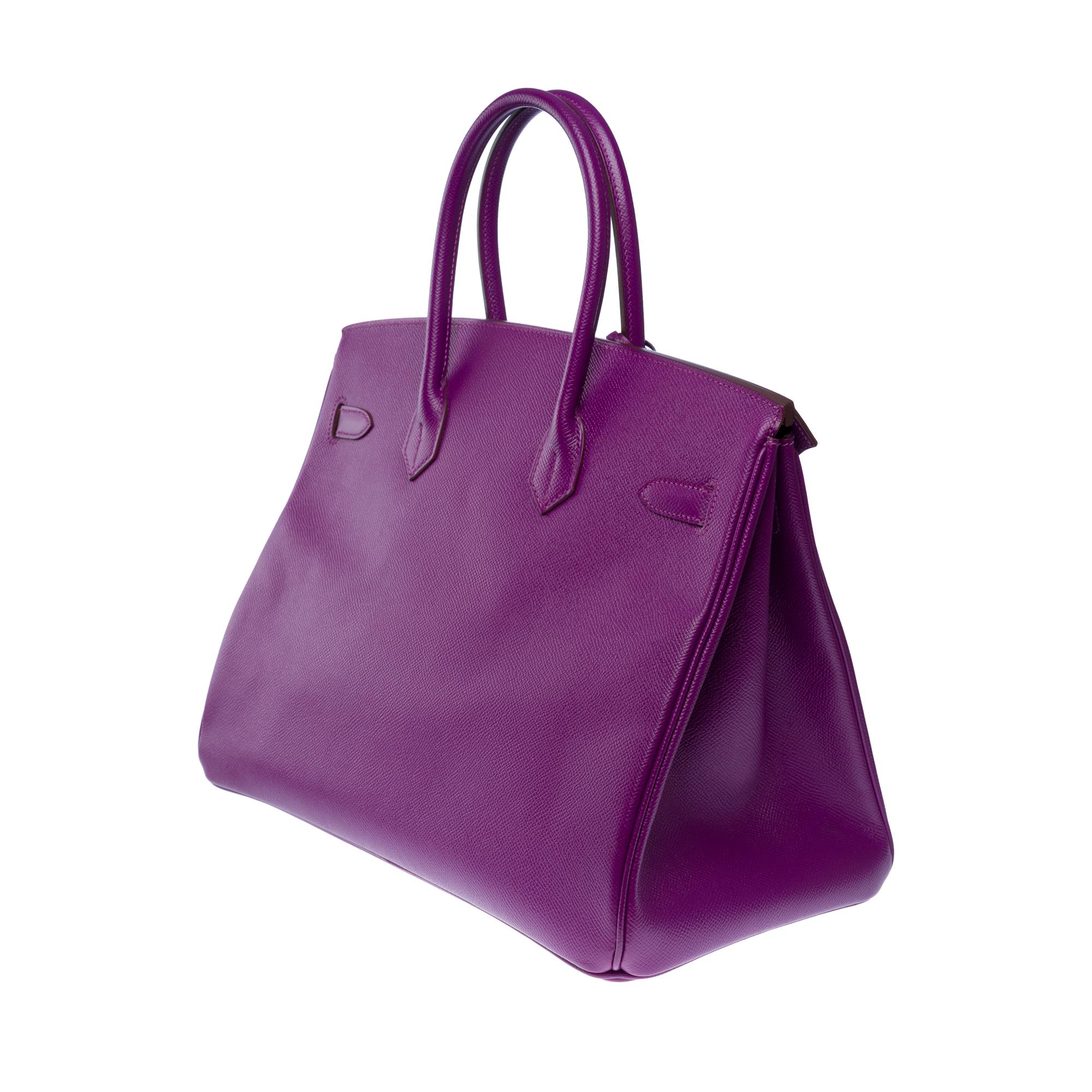 Stunning Hermès Birkin 35 handbag in Anemone Epsom Calf leather, PHW For Sale 2