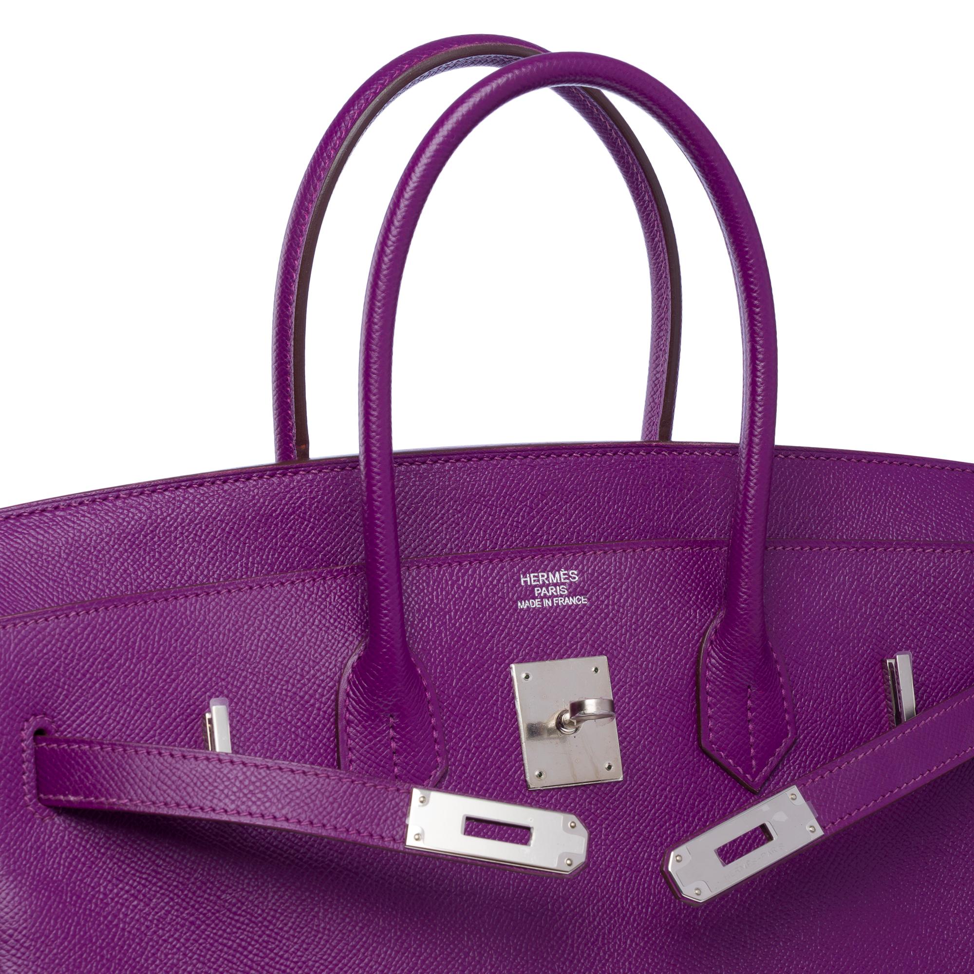 Stunning Hermès Birkin 35 handbag in Anemone Epsom Calf leather, PHW For Sale 3