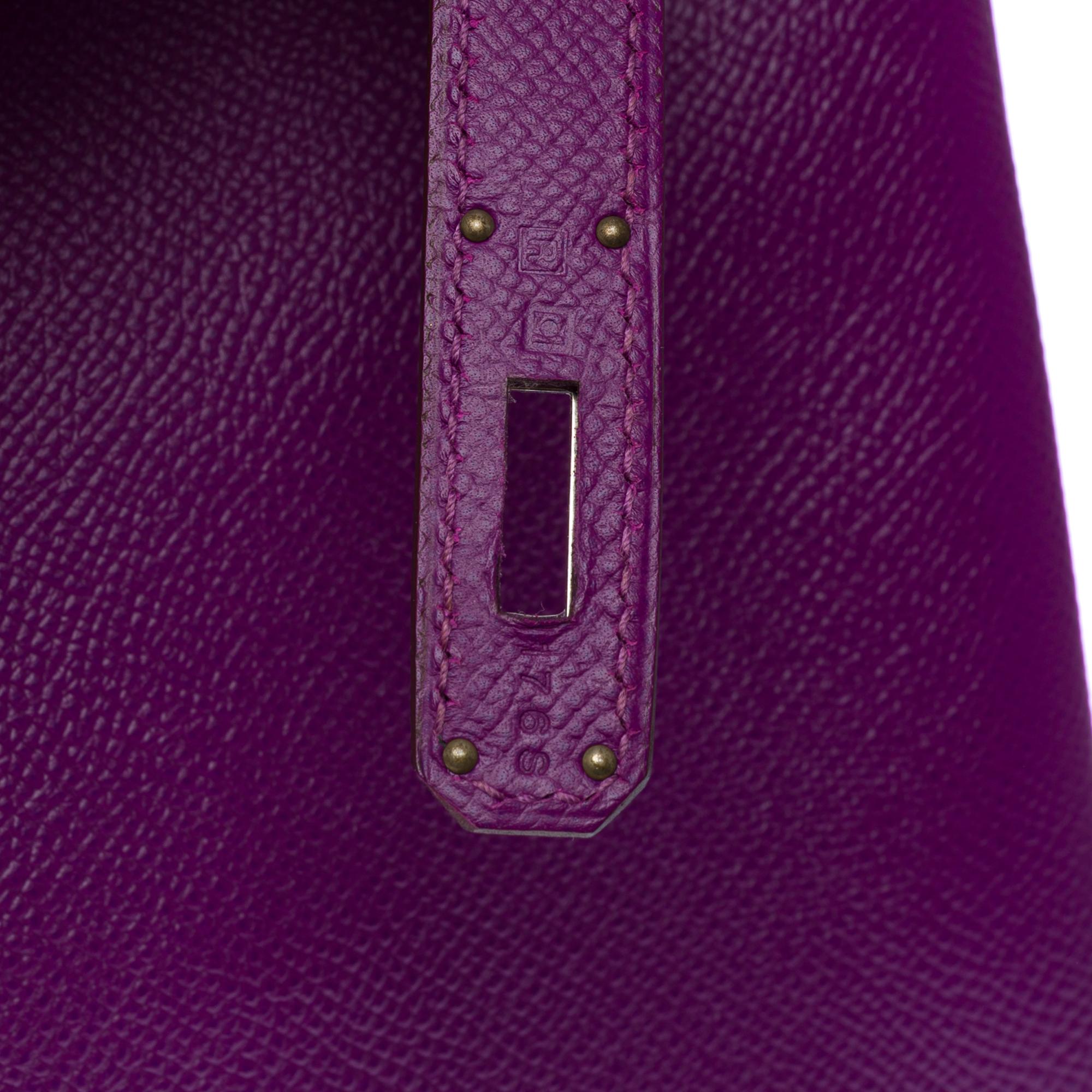 Stunning Hermès Birkin 35 handbag in Anemone Epsom Calf leather, PHW For Sale 4